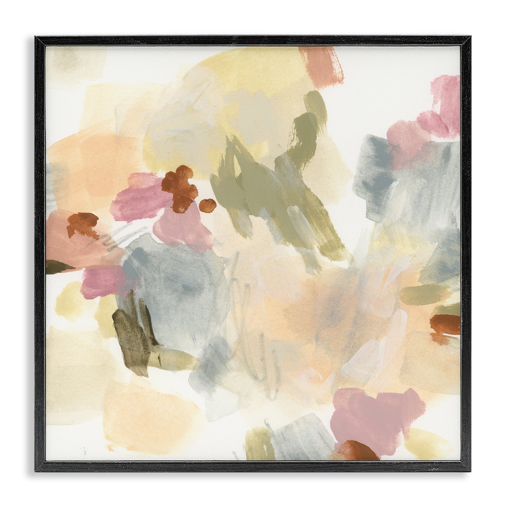 Stupell Industries Streaked Restless Abstraction Abstract Painting Black Framed Art Print Wall Art, 24 x 24