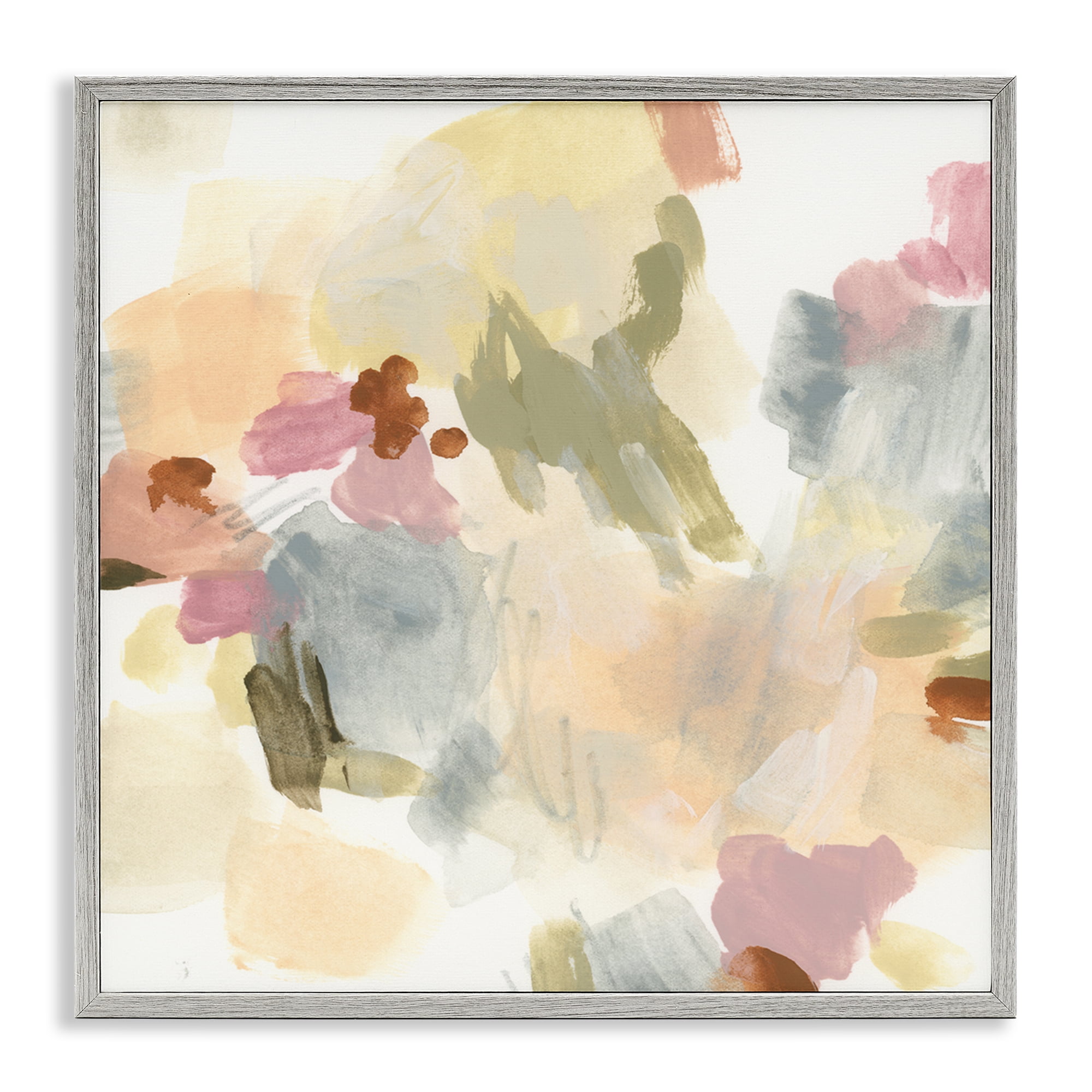 Stupell Industries Streaked Restless Abstraction Abstract Painting Gray Framed Art Print Wall Art, 12 x 12