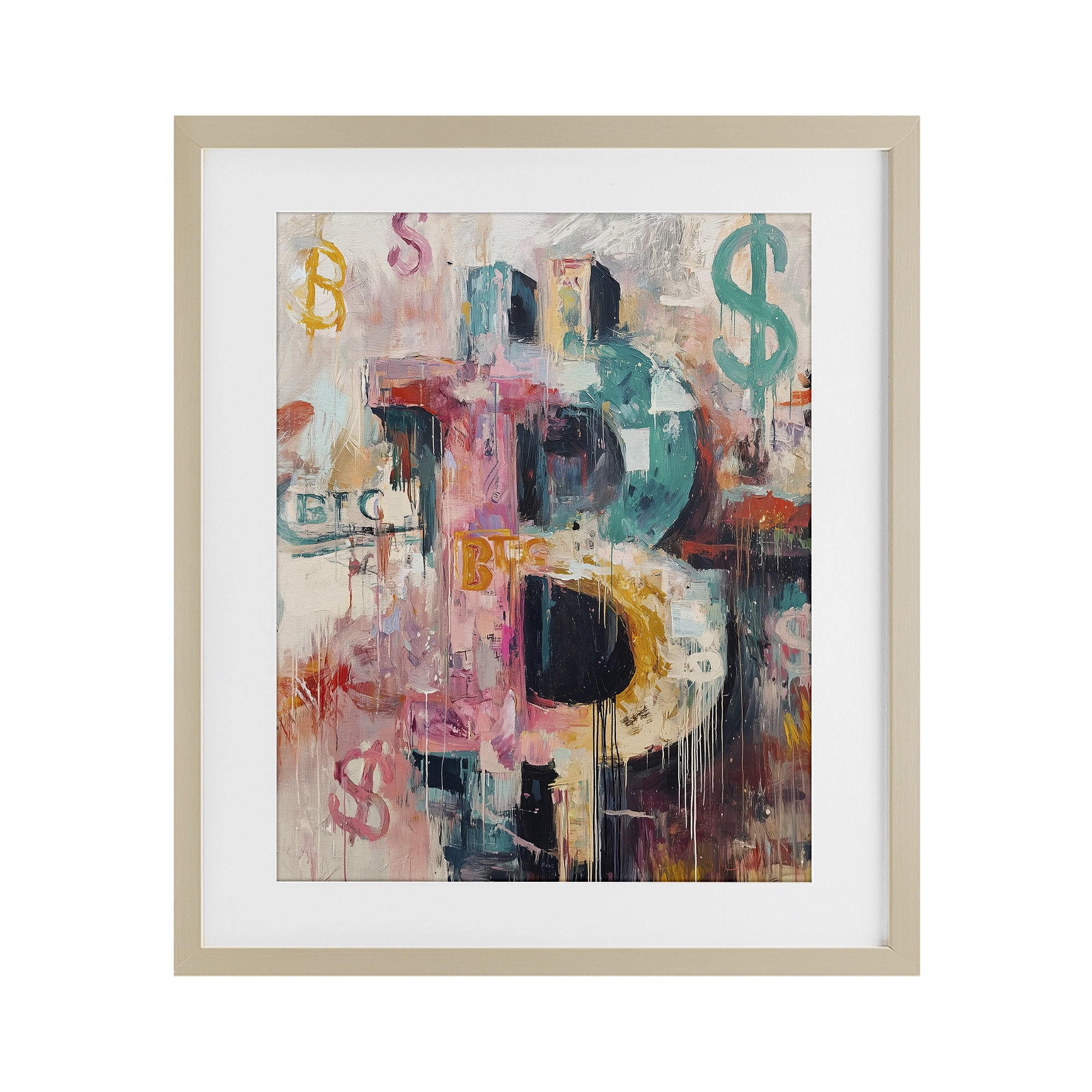 Stupell Industries Street Style Crypto Symbol Birch Framed Print Under Glass, design by Svetlana Aleynikova