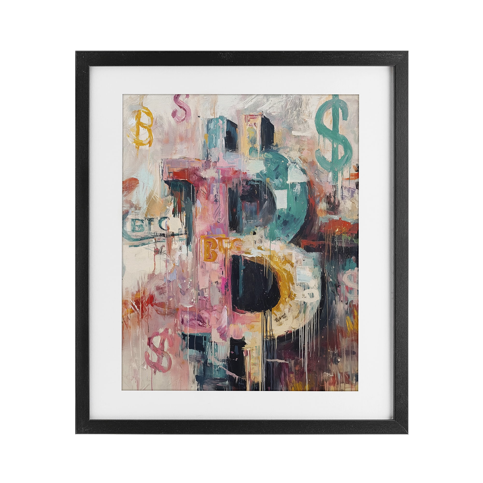 Stupell Industries Street Style Crypto Symbol Black Framed Print Under Glass, design by Svetlana Aleynikova