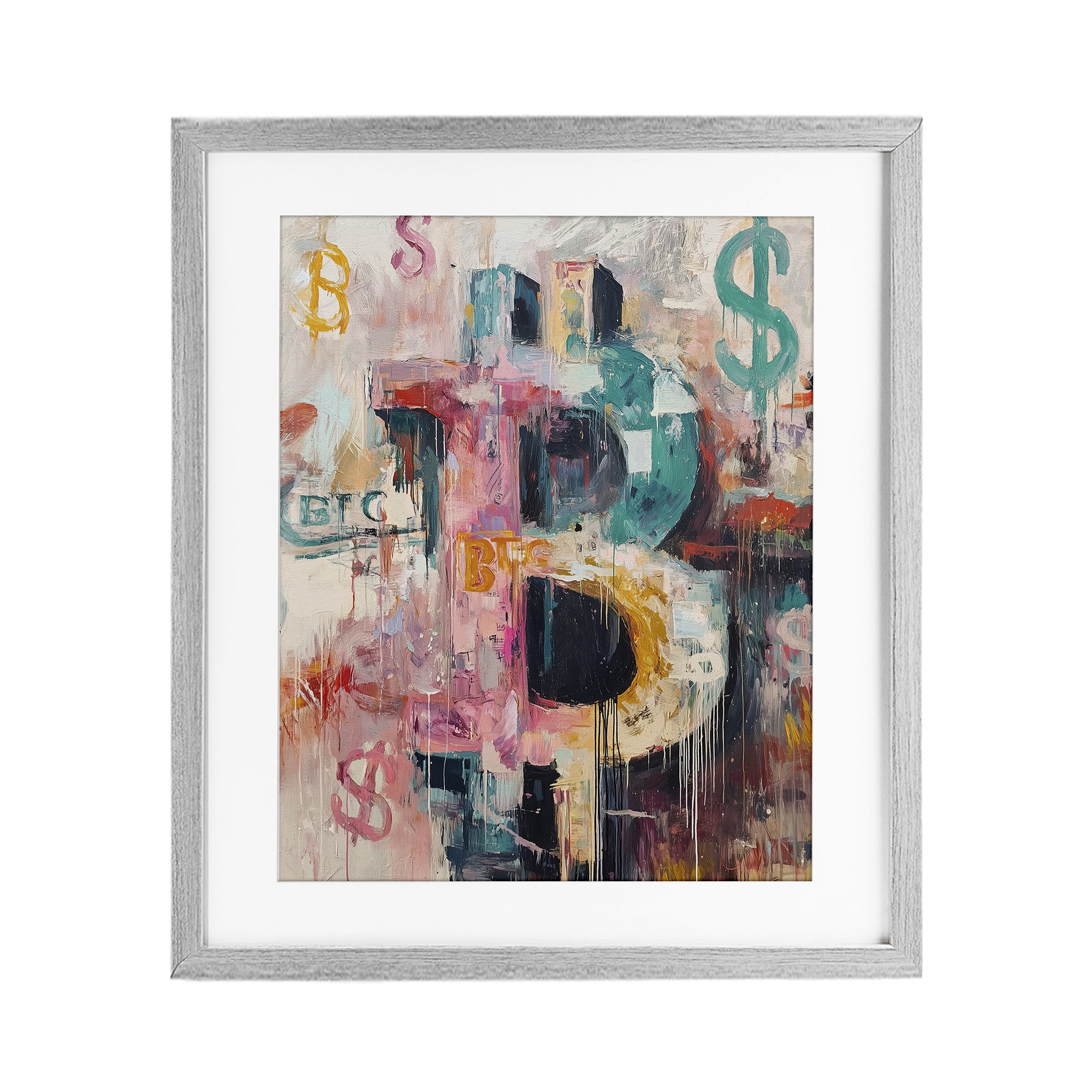 Stupell Industries Street Style Crypto Symbol Gray Framed Print Under Glass, design by Svetlana Aleynikova