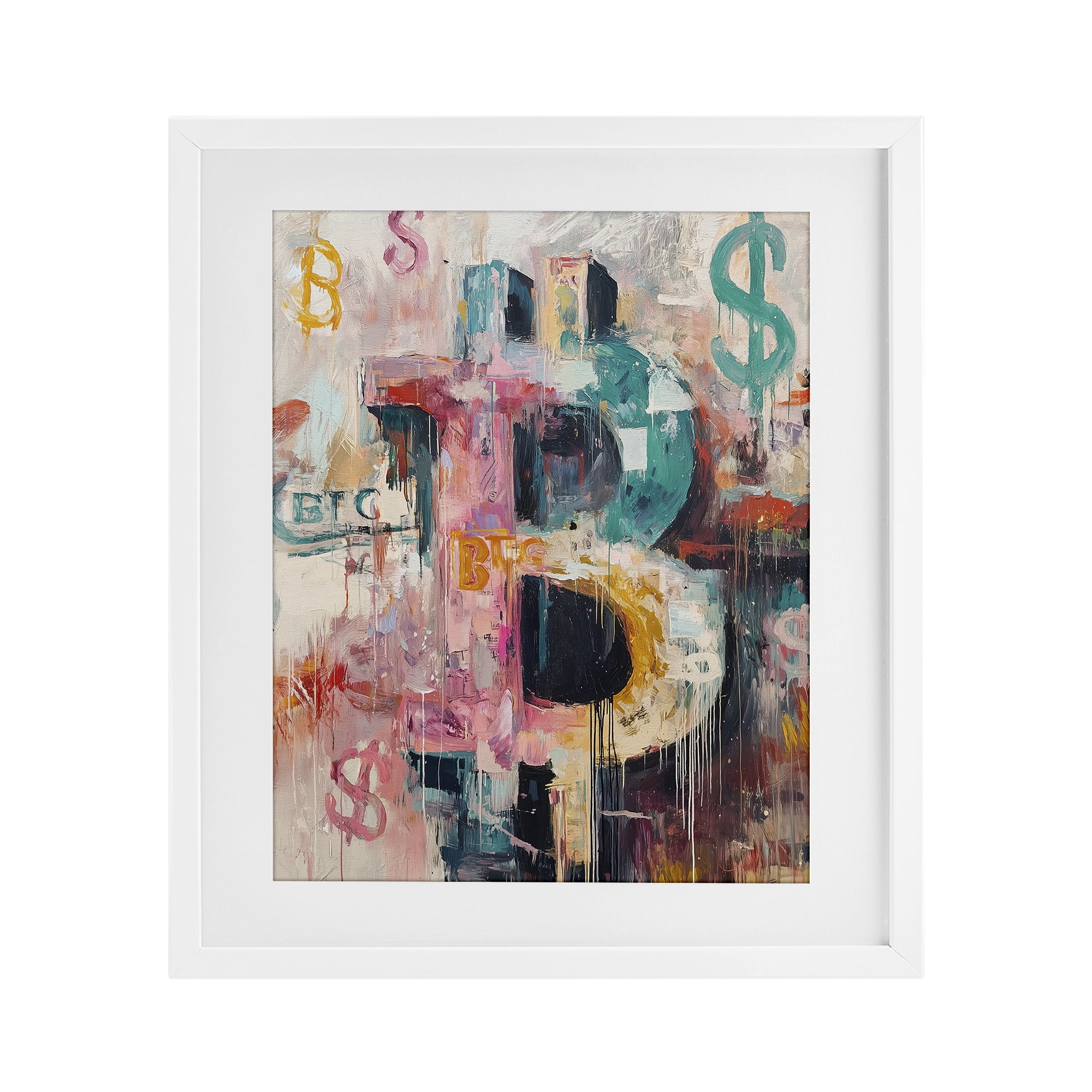 Stupell Industries Street Style Crypto Symbol White Framed Print Under Glass, design by Svetlana Aleynikova