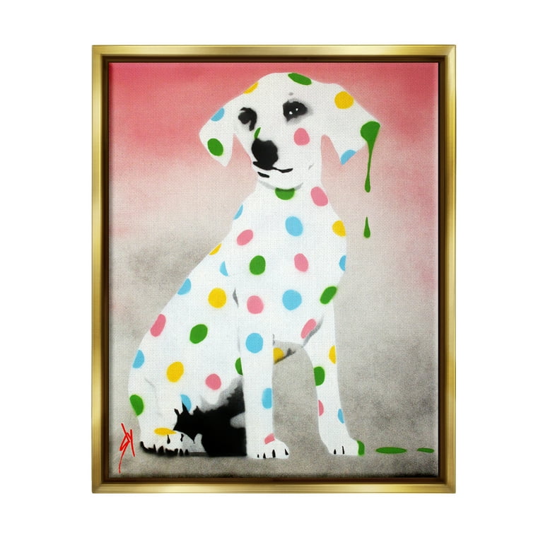 Stupell Dalmatian Dog Pattern Painting Framed Wall Art