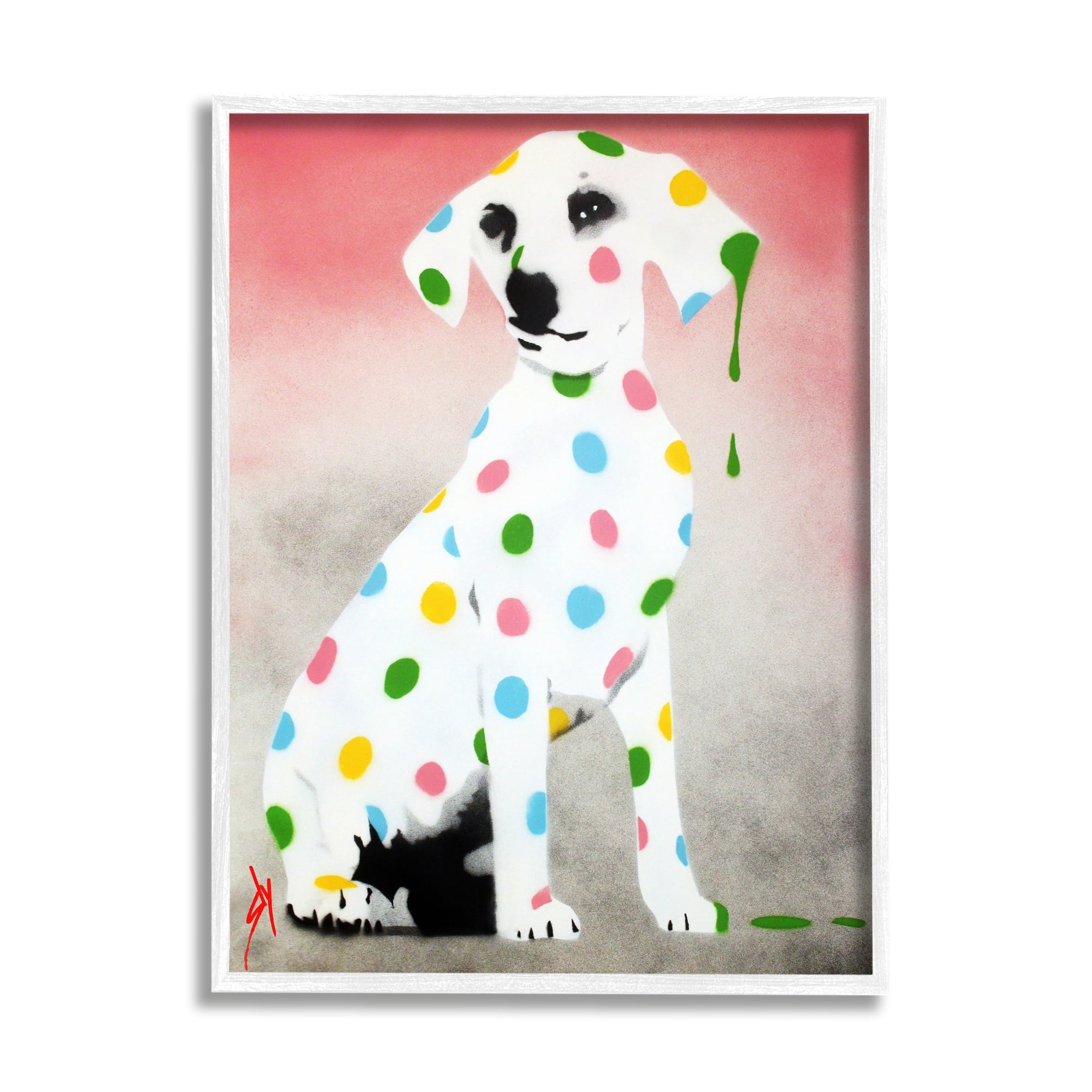 Stupell Industries Street Style Dalmatian Dog Pattern Animals & Insects Painting White Framed Art Print Wall Art