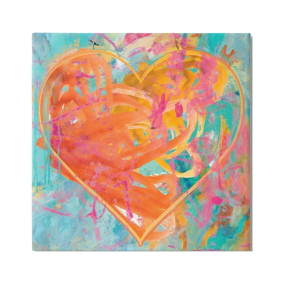 Stupell Industries Street Style Graffiti Heart Shape Bold Paint Splatter Painting Gallery Wrapped Canvas Print Wall Art, Design by Porter Hastings