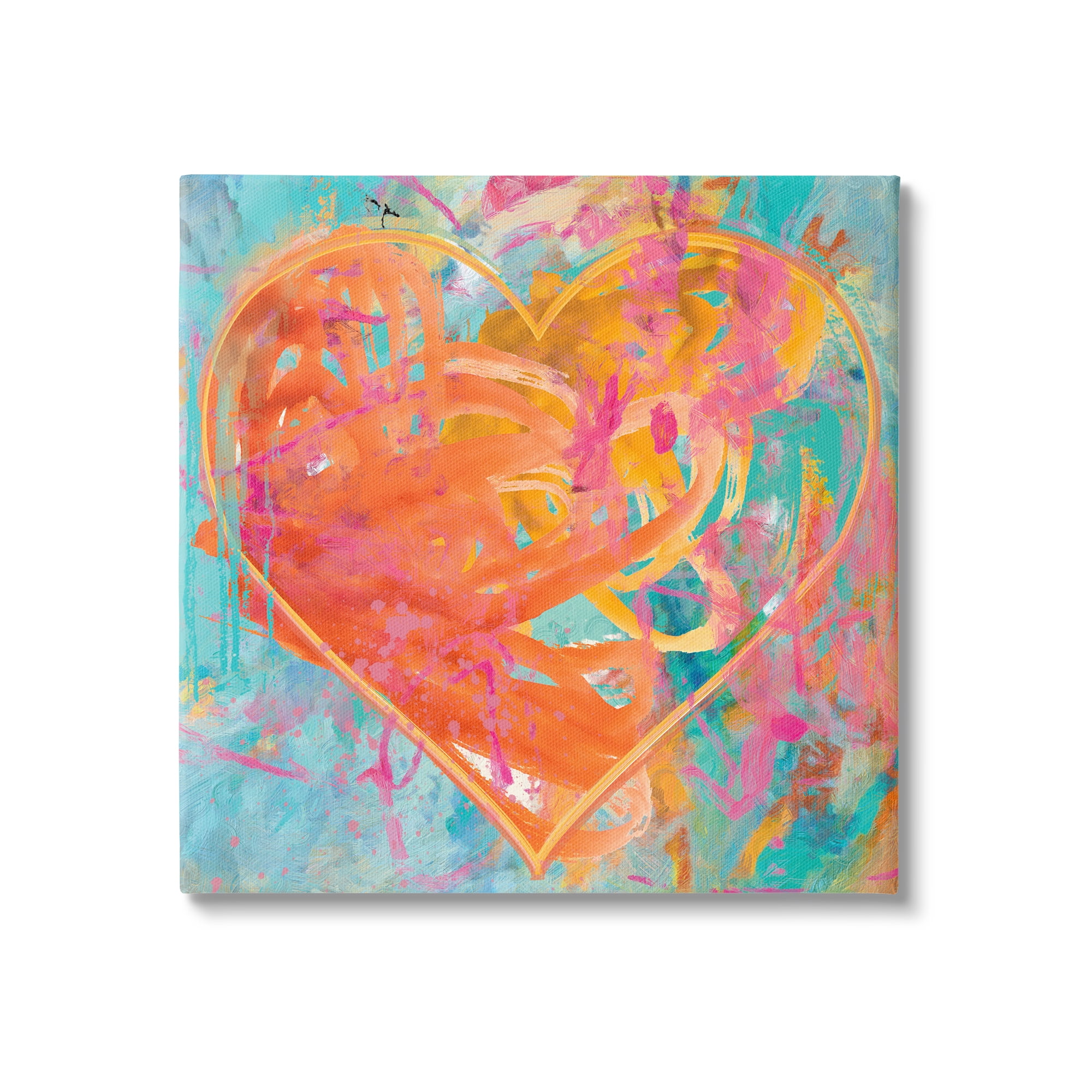 Stupell Industries Street Style Graffiti Heart Shape Bold Paint Splatter Painting Gallery Wrapped Canvas Print Wall Art, Design by Porter Hastings