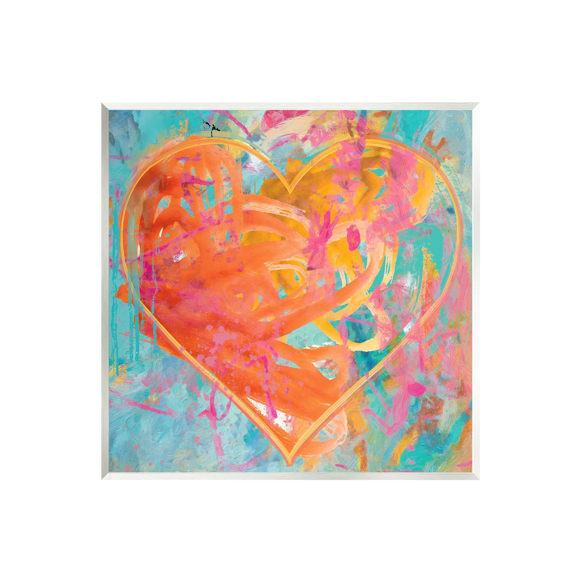 Stupell Industries Street Style Graffiti Heart Shape Bold Paint Splatter Painting Unframed Art Print Wall Art, Design by Porter Hastings