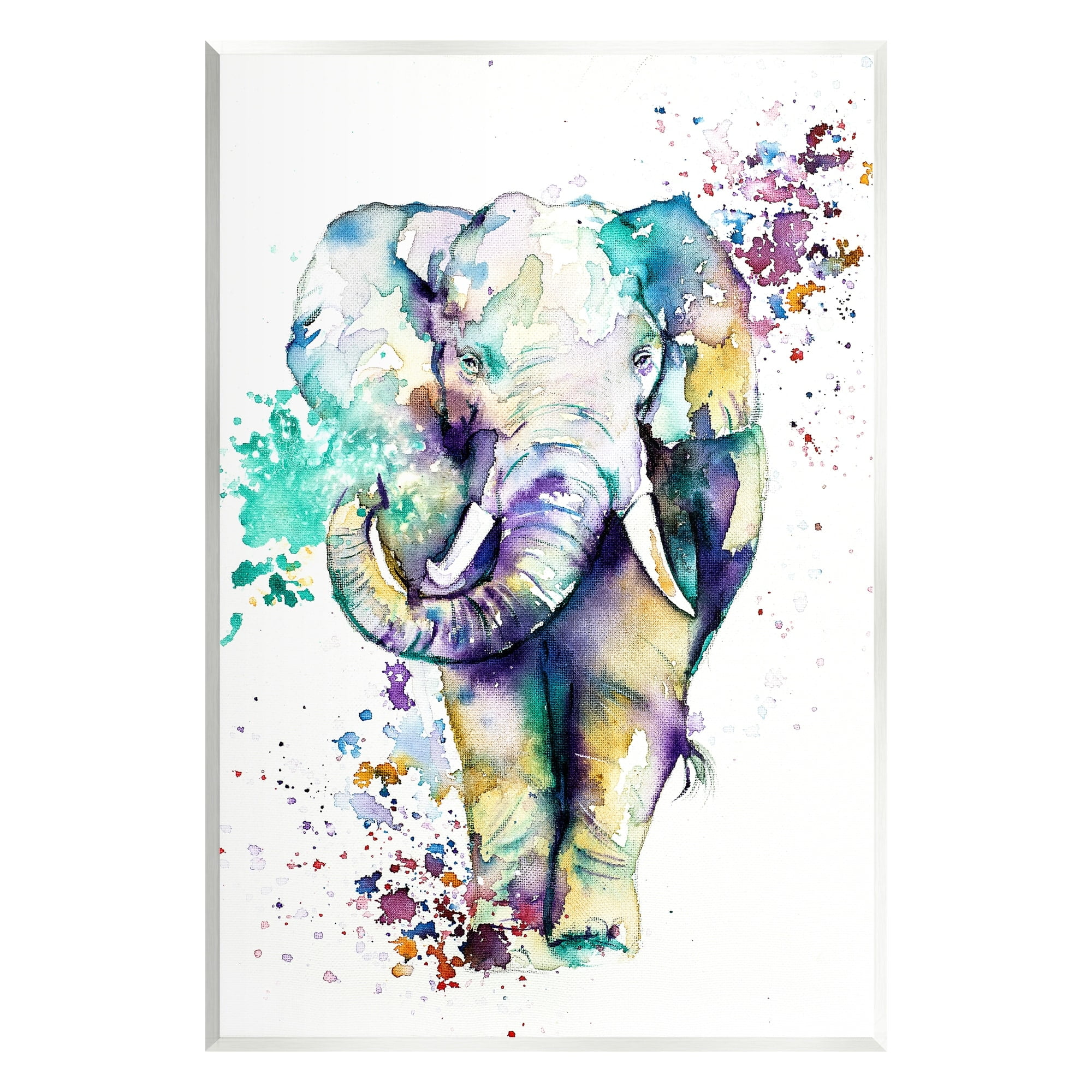 Stupell Industries Street Style Speckled Elephant Paint Splatter Animal Graphic Art Unframed Art Print Wall Art, Design by Emma Catherine Debs