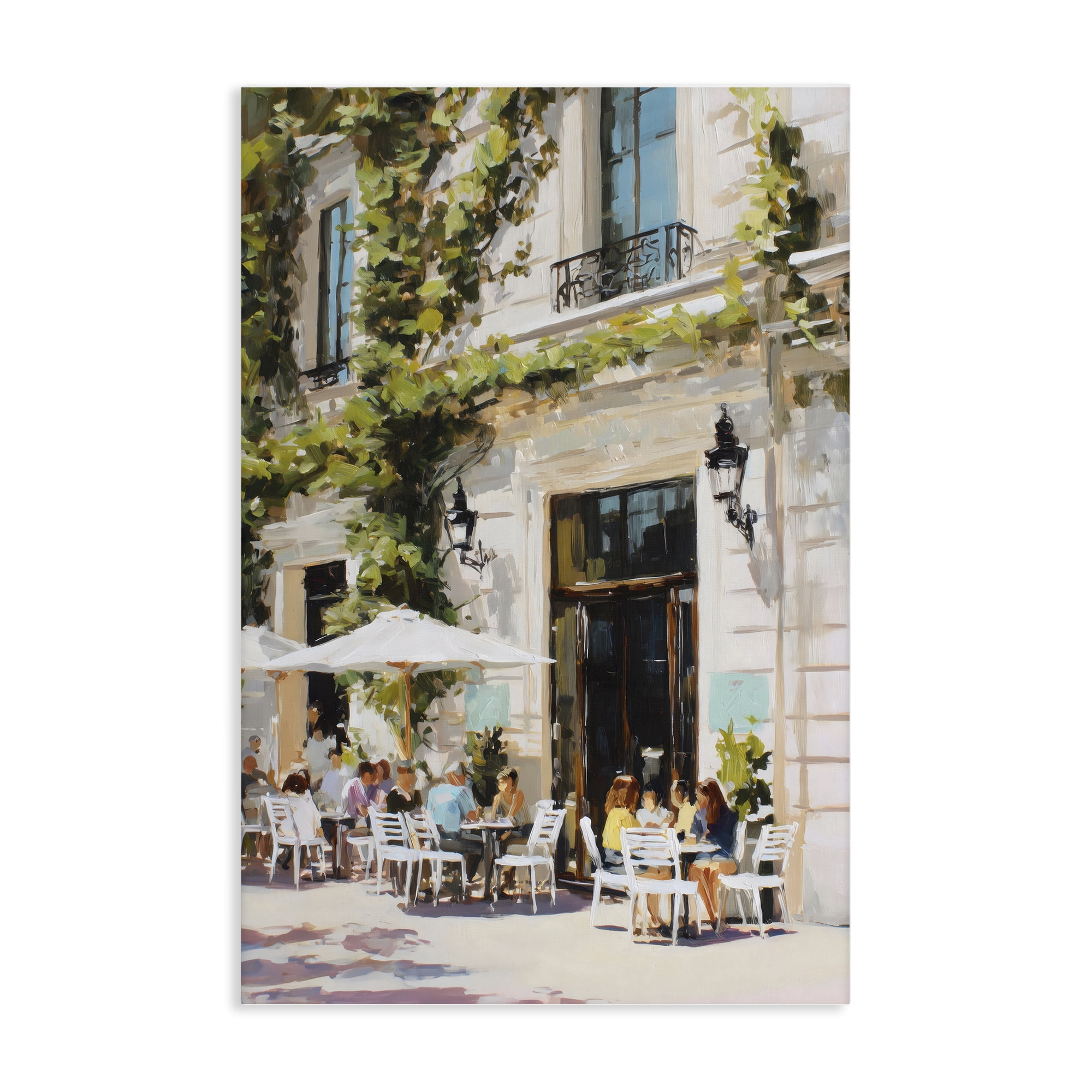 Stupell Industries Streetside Cafe Terrace with Ivy Canvas Wall Art, design by Petal Prints Design
