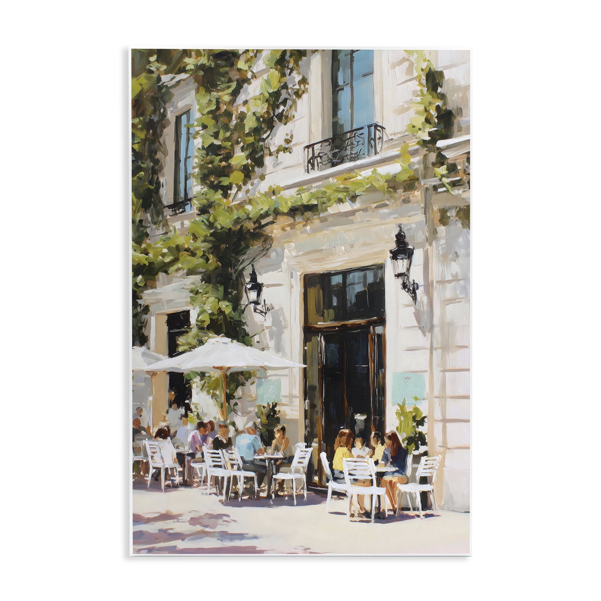 Stupell Industries Streetside Cafe Terrace with Ivy Wall Plaque Art, design by Petal Prints Design