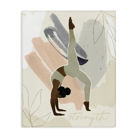 Stupell Industries Eclectic Strength Abstract Leaf Simple Yoga Fitness Person Canvas Art, 30 x 40, by Victoria Barnes