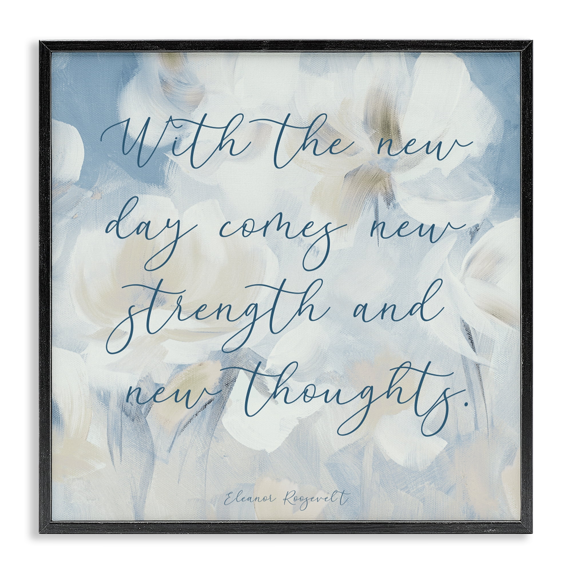 Stupell Industries Strength & New Thoughts Quote Black Framed Giclee Art, design by Lanie Loreth