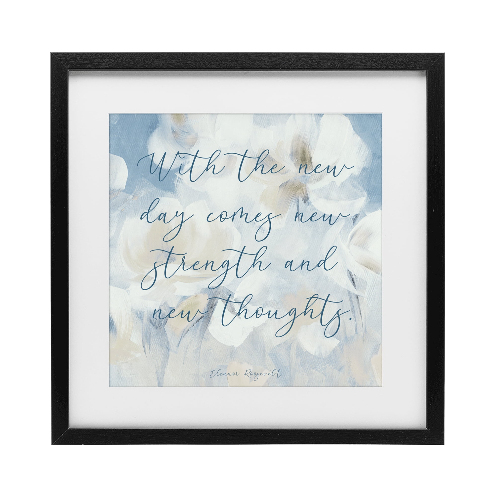 Stupell Industries Strength & New Thoughts Quote Black Framed Print Under Glass, design by Lanie Loreth