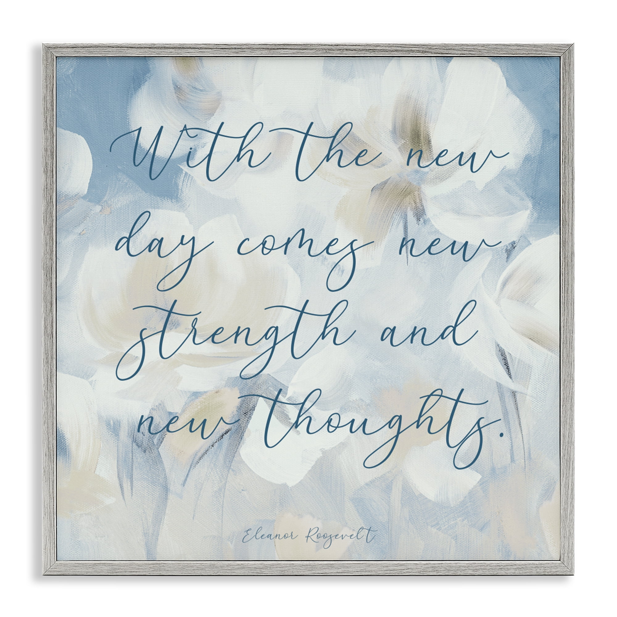 Stupell Industries Strength & New Thoughts Quote Gray Framed Giclee Art, design by Lanie Loreth