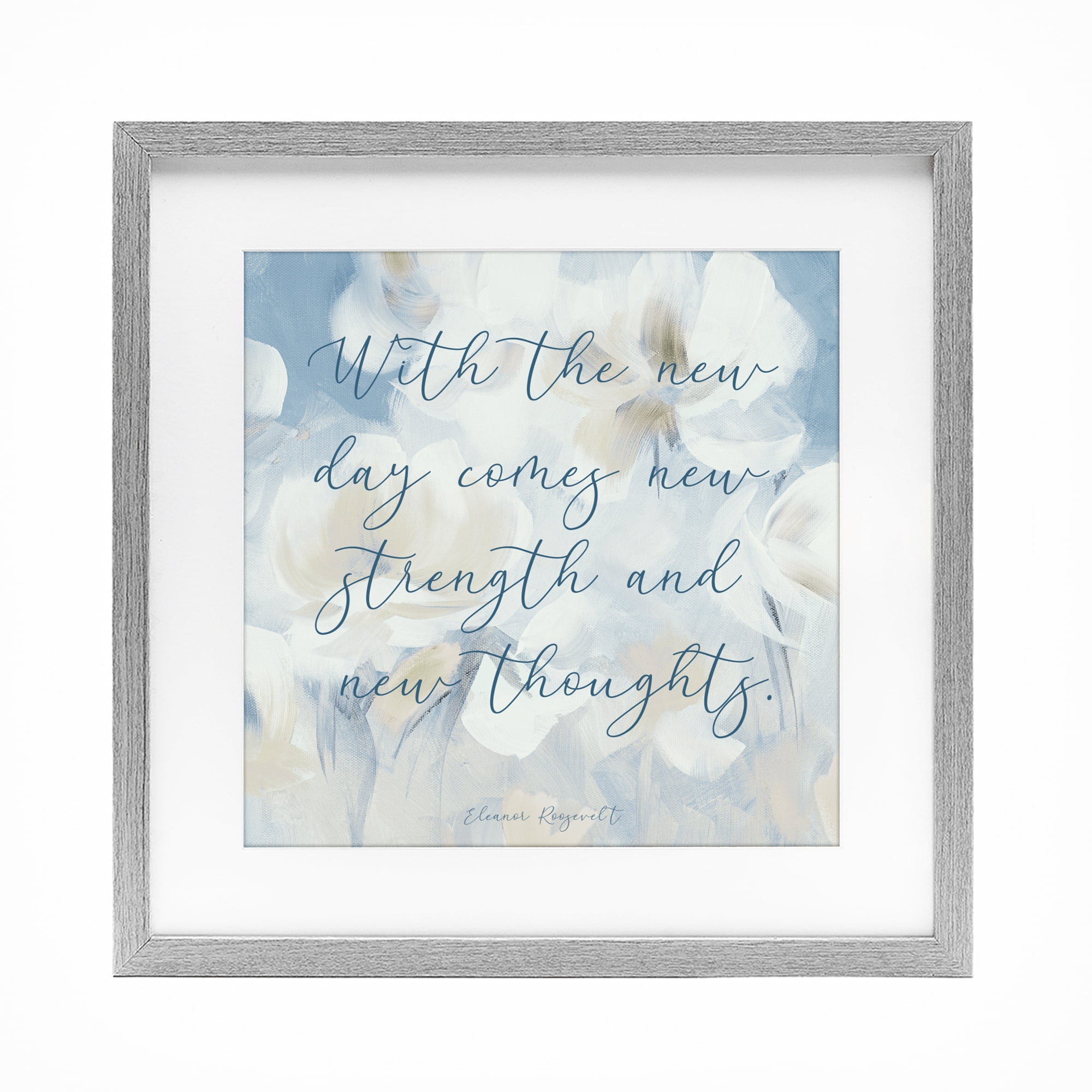 Stupell Industries Strength & New Thoughts Quote Gray Framed Print Under Glass, design by Lanie Loreth