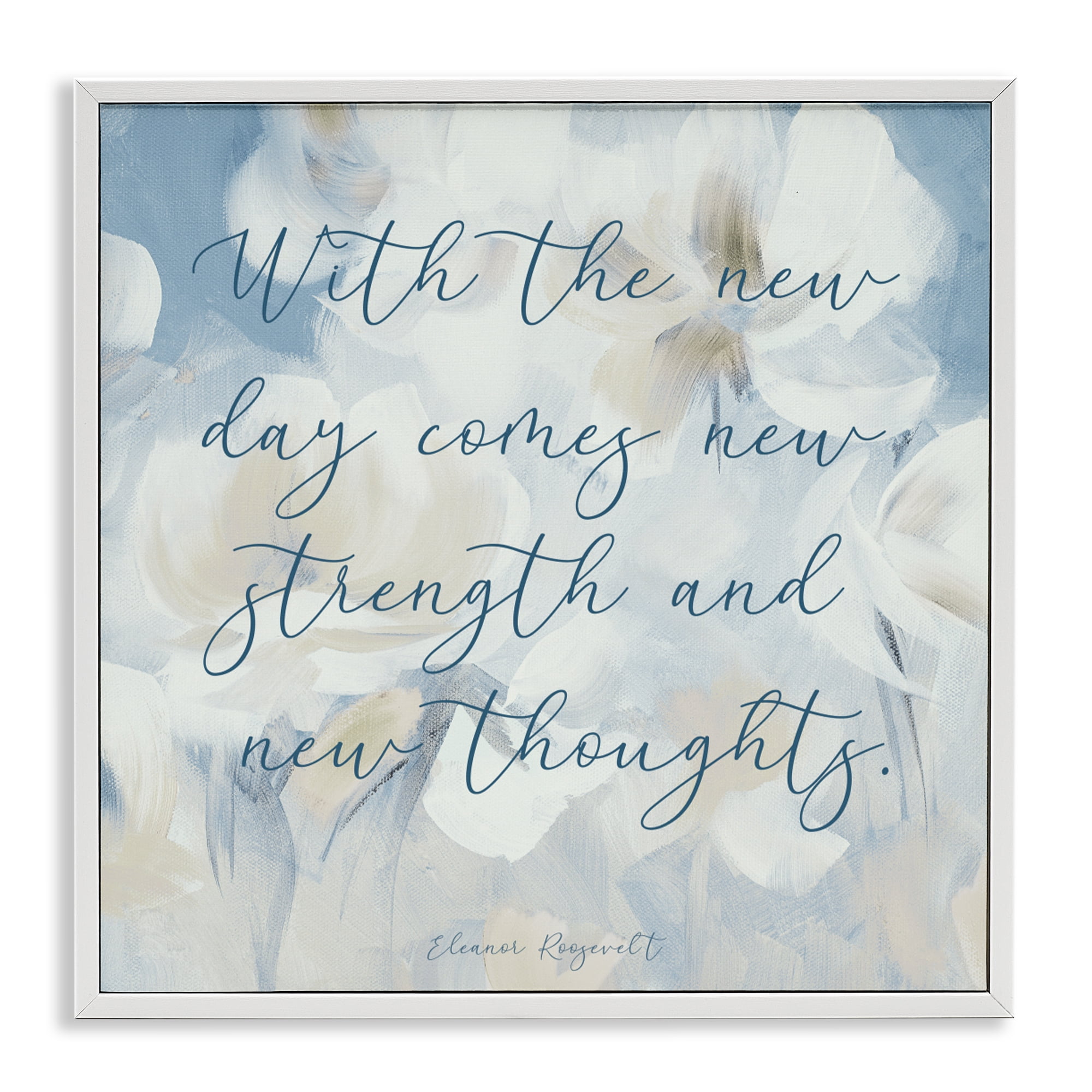 Stupell Industries Strength & New Thoughts Quote White Framed Giclee Art, design by Lanie Loreth