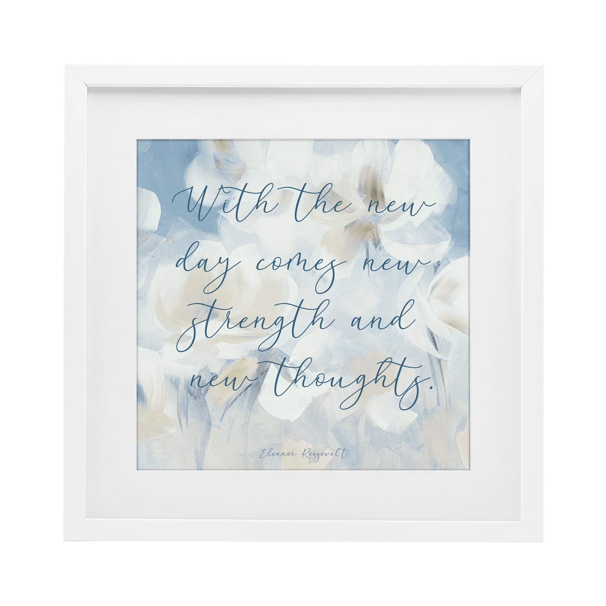 Stupell Industries Strength & New Thoughts Quote White Framed Print Under Glass, design by Lanie Loreth
