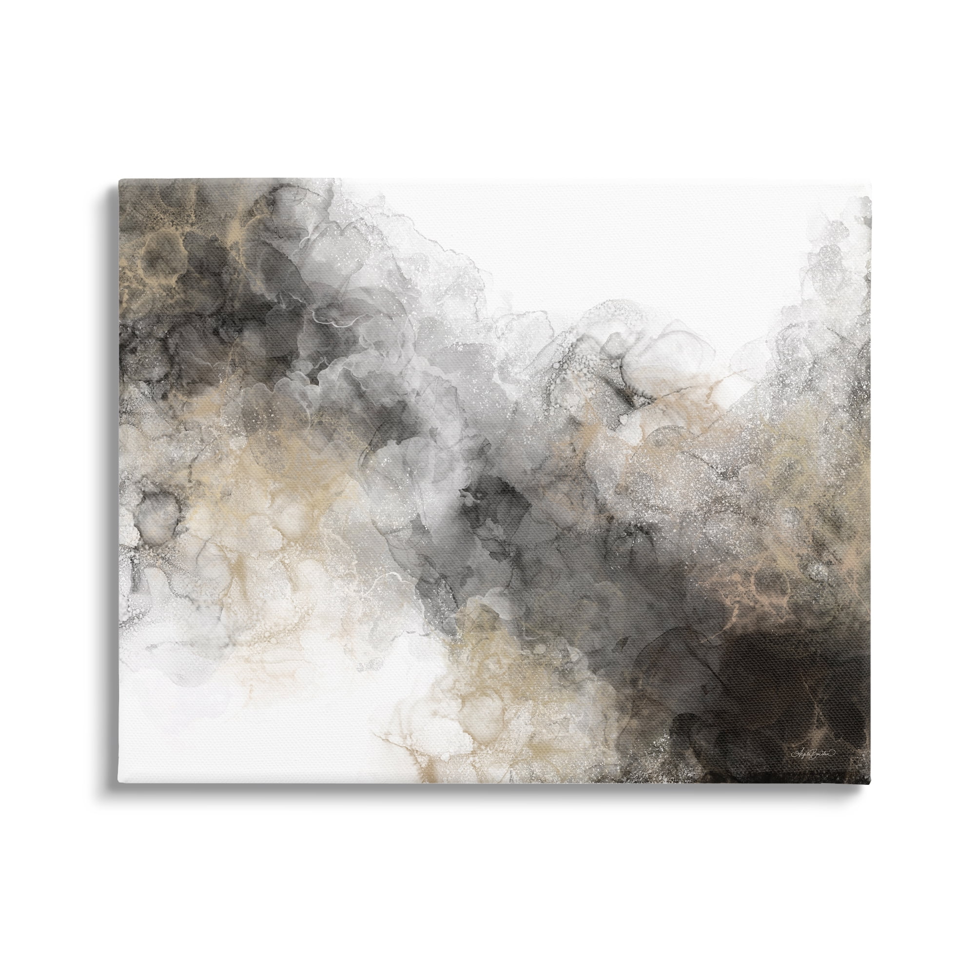 Stupell Industries Striking Abstract Earth Tones Painting Water Blotch Effect Painting Gallery Wrapped Canvas Print Wall Art, Design by Angela Bawden