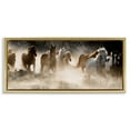 thumbnail image 1 of Stupell Industries Striking Horse Herd Galloping Animals & Insects Photography Gold Floater Framed Canvas Art Print Wall Art, 25 x 11, 1 of 9