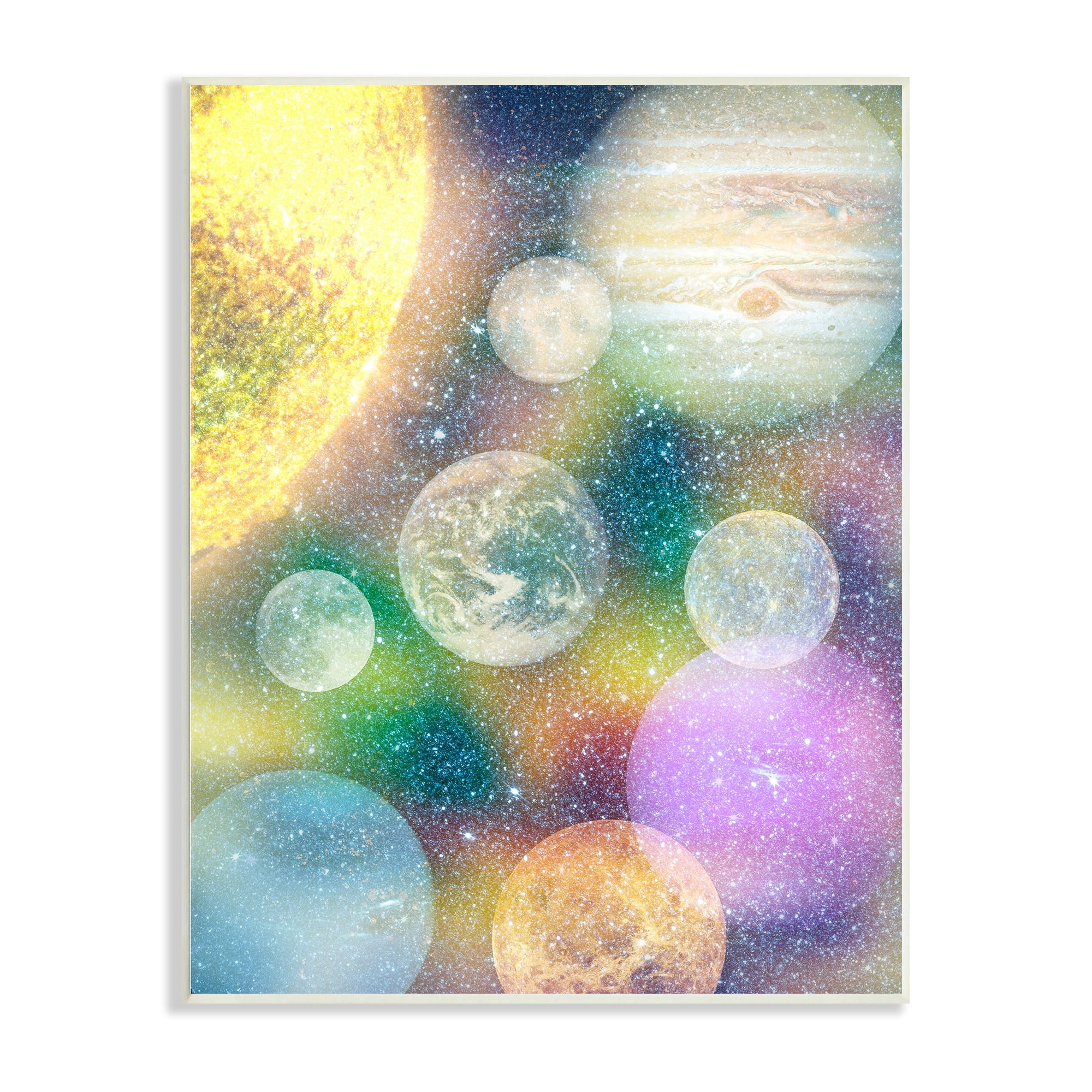 Stupell Industries Striking Planetary Speckled Stars Moons Outer Space , 10 x 15, Design by Ziwei Li