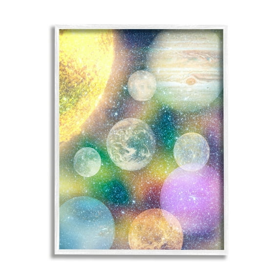 Stupell Industries Striking Planetary Speckled Stars Moons Outer Space , 11 x 14, Design by Ziwei Li