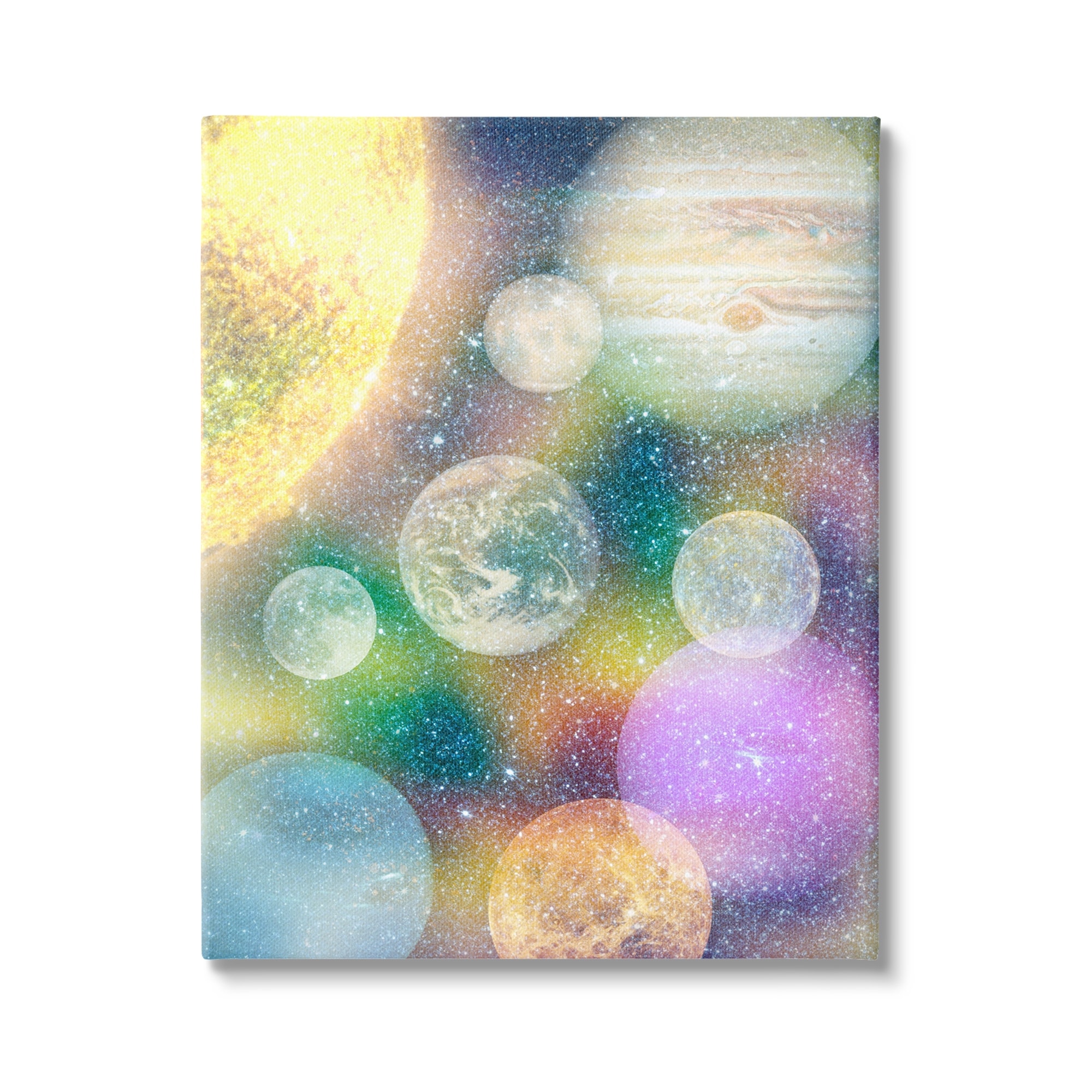 Stupell Industries Striking Planetary Speckled Stars Moons Outer Space , 16 x 20, Design by Ziwei Li