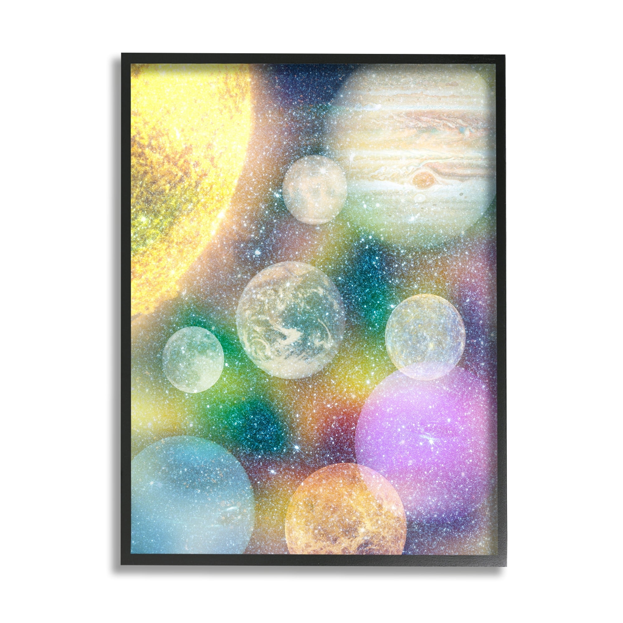 Stupell Industries Striking Planetary Speckled Stars Moons Outer Space , 24 x 30, Design by Ziwei Li