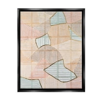 Stupell Industries Stripe Patterned Abstraction Abstract Painting Black Floater Framed Canvas Art Print Wall Art, 17 x 21