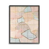 Stupell Industries Stripe Patterned Abstraction Abstract Painting Black Framed Art Print Wall Art, 11 x 14