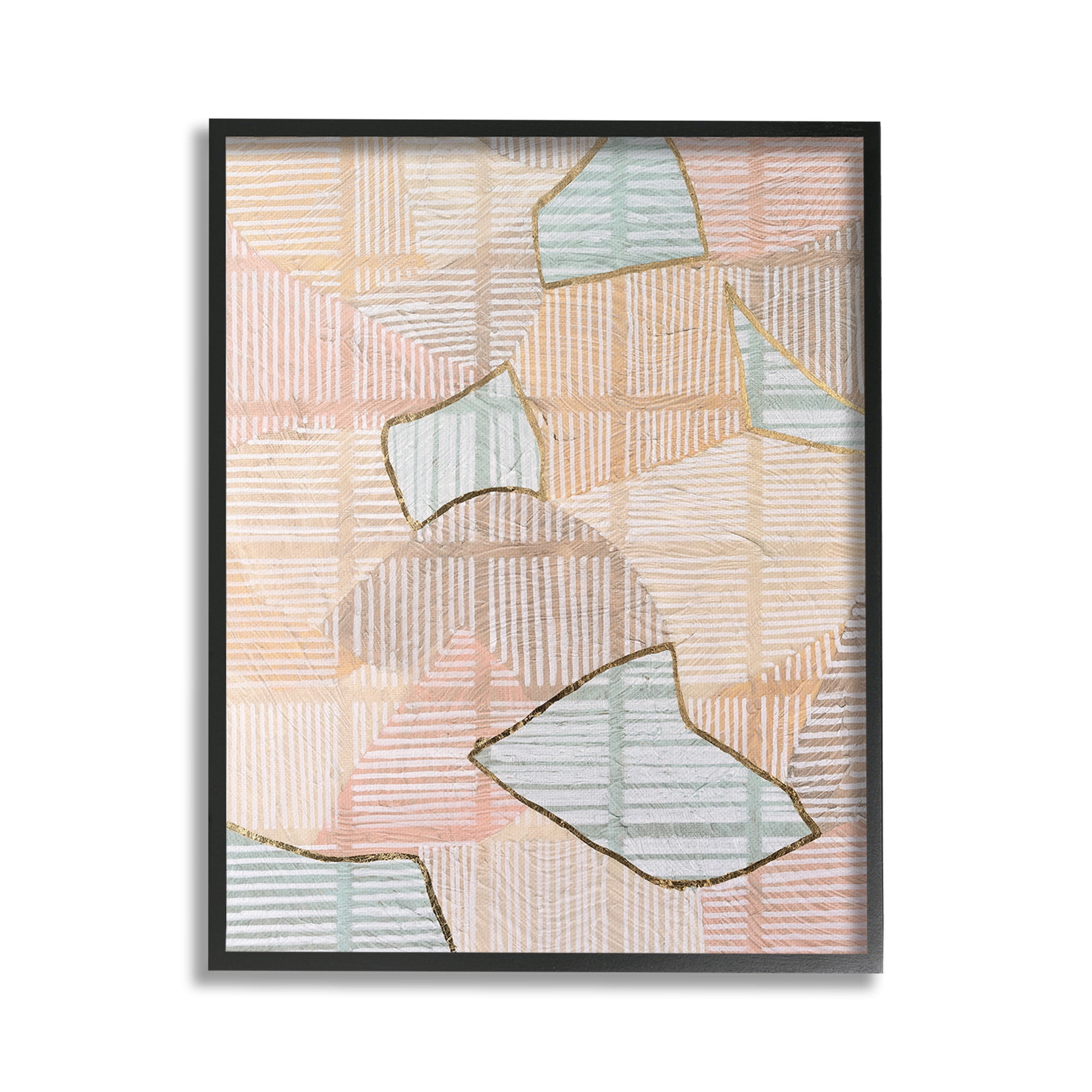 Stupell Industries Stripe Patterned Abstraction Abstract Painting Black Framed Art Print Wall Art, 24 x 30