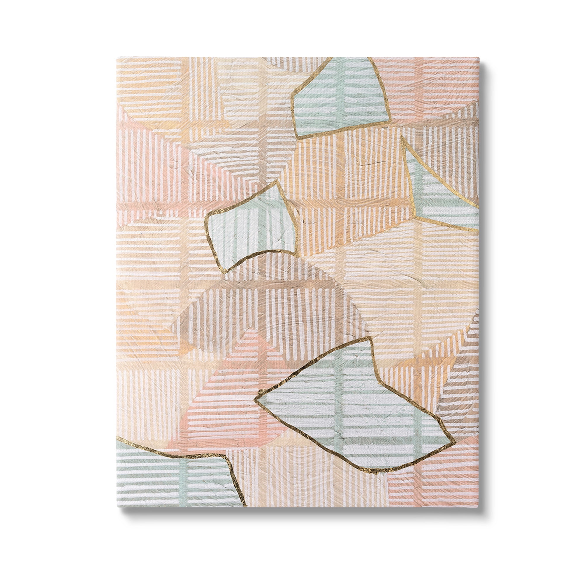 Stupell Industries Stripe Patterned Abstraction Abstract Painting Gallery Wrapped Canvas Art Print Wall Art, 30 x 40