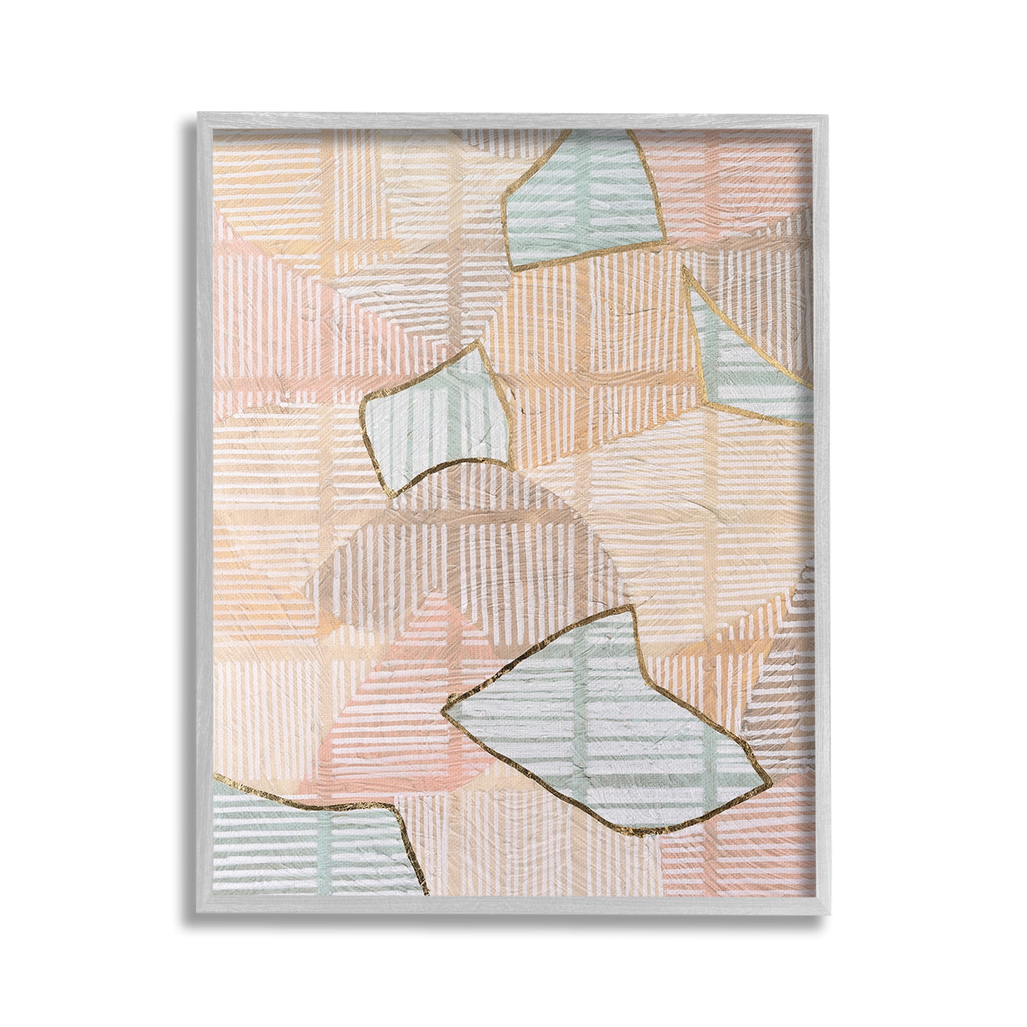 Stupell Industries Stripe Patterned Abstraction Abstract Painting Gray Framed Art Print Wall Art, 24 x 30