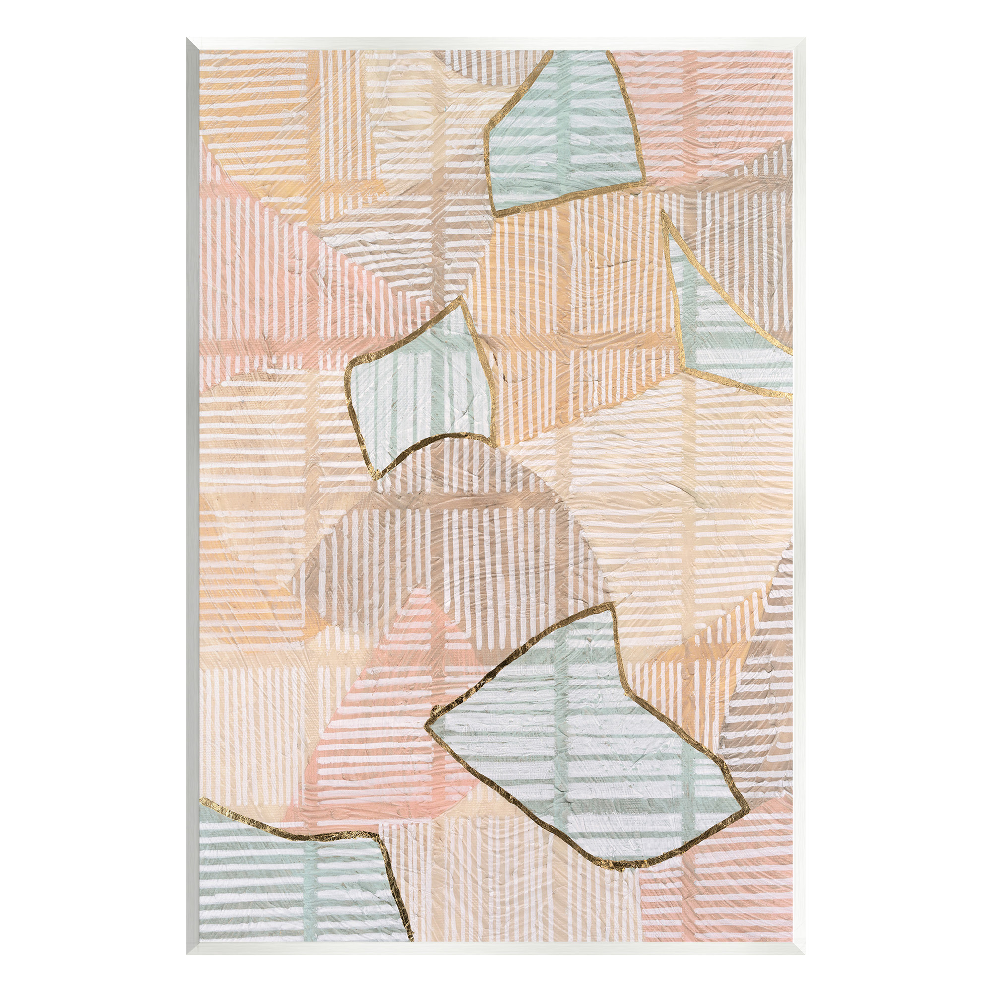 Stupell Industries Stripe Patterned Abstraction Abstract Painting Unframed Art Print Wall Art, 13 x 19
