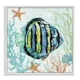 thumbnail image 1 of Stupell Industries Striped Angel Fish Animals Painting White Framed Art Print Wall Art, 12 x 12, 1 of 2