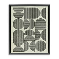 Stupell Industries Striped Arches Pattern Abstract Painting Black Floater Framed Canvas Art Print Wall Art, 17 x 21