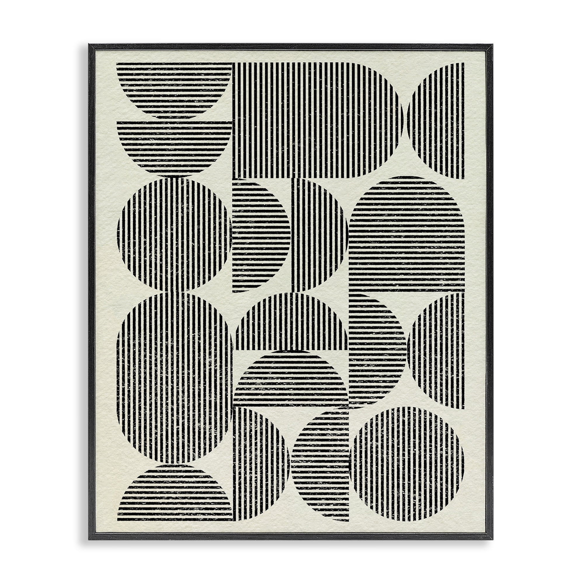 Stupell Industries Striped Arches Pattern Abstract Painting Black Framed Art Print Wall Art, 24 x 30
