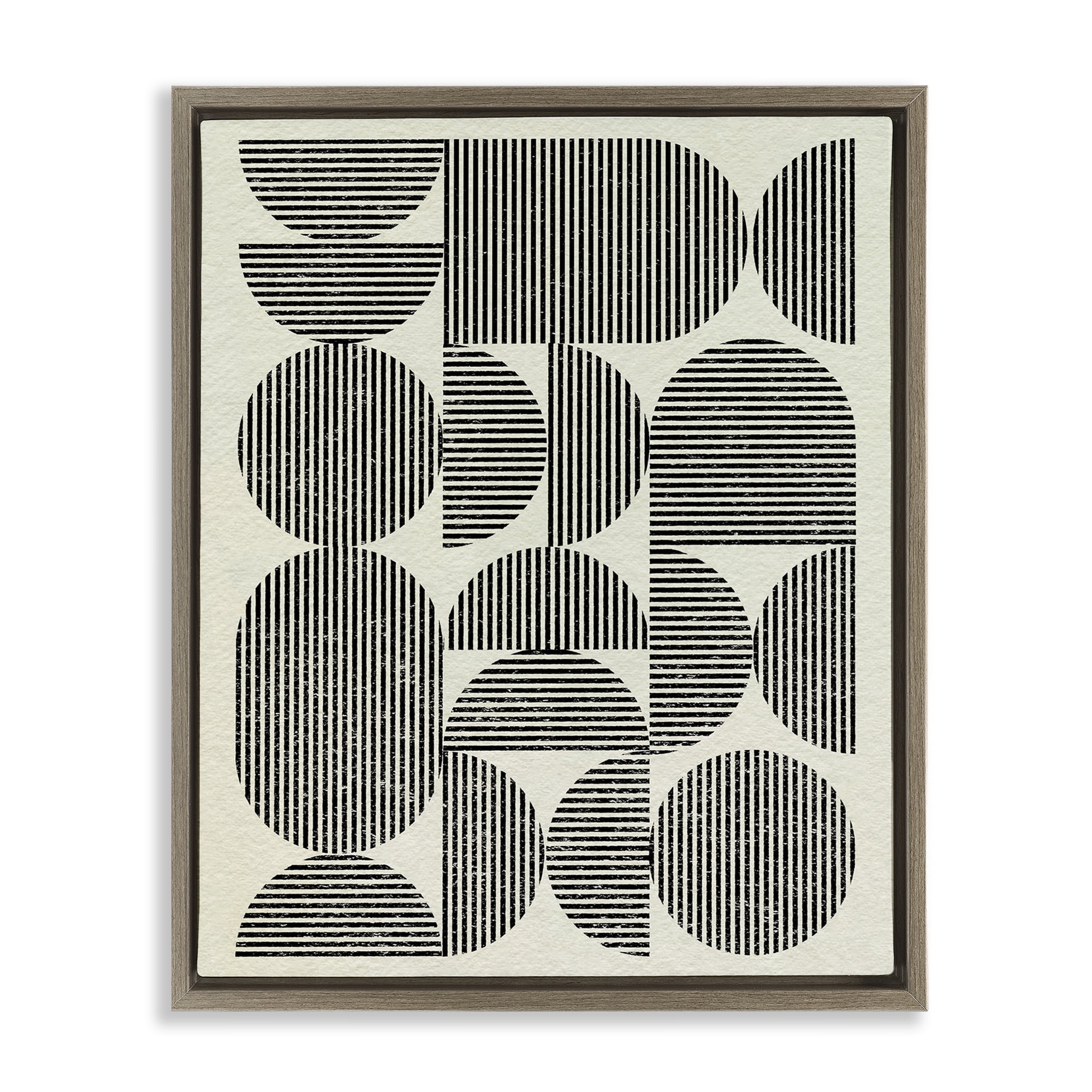 Stupell Industries Striped Arches Pattern Abstract Painting Brown Floater Framed Canvas Art Print Wall Art, 17 x 21