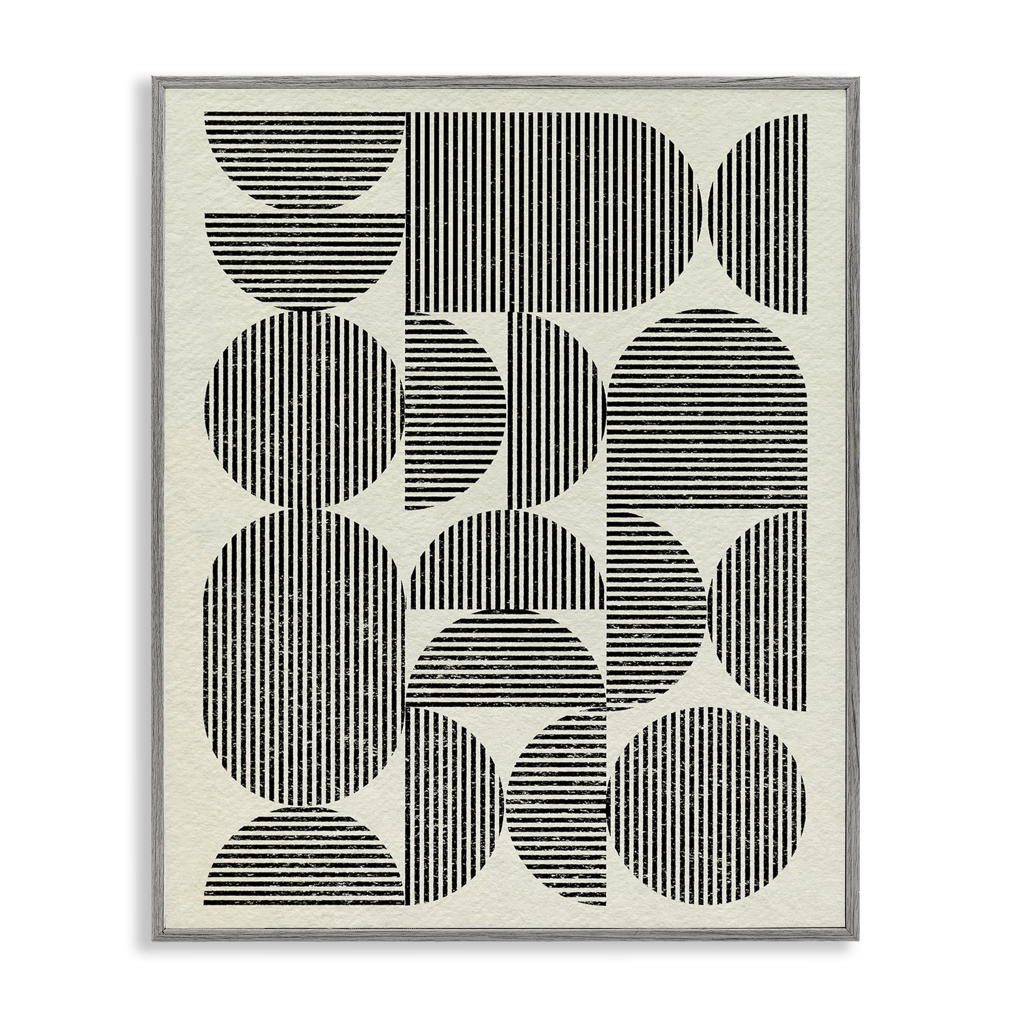 Stupell Industries Striped Arches Pattern Abstract Painting Gray Framed Art Print Wall Art, 16 x 20