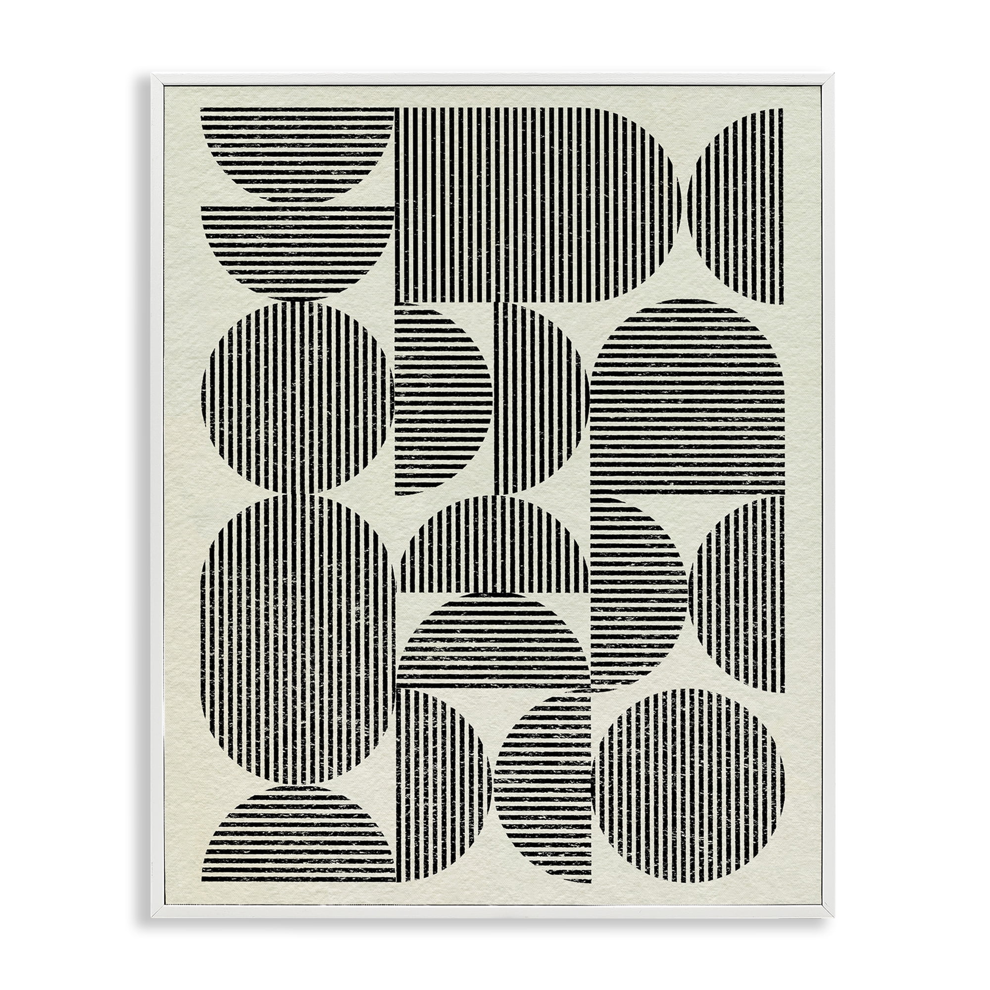 Stupell Industries Striped Arches Pattern Abstract Painting White Framed Art Print Wall Art, 24 x 30