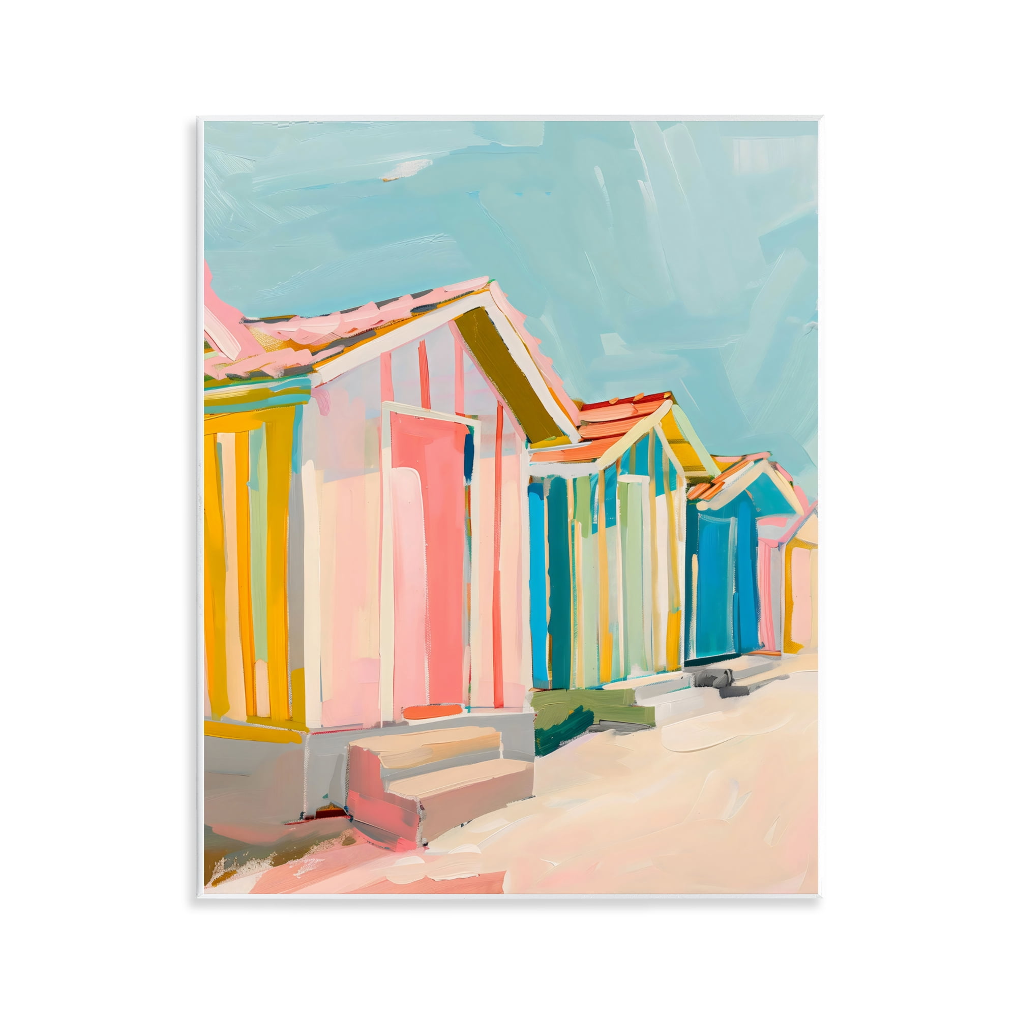 Stupell Industries Striped Beach Bungalows Wall Plaque Art, design by The Prints Vibe