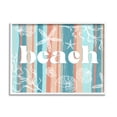 thumbnail image 1 of Stupell Industries Striped Beach Sign Various Sea Life Seaweed Coral Graphic Art White Framed Art Print Wall Art, Design by Ziwei Li, 1 of 7
