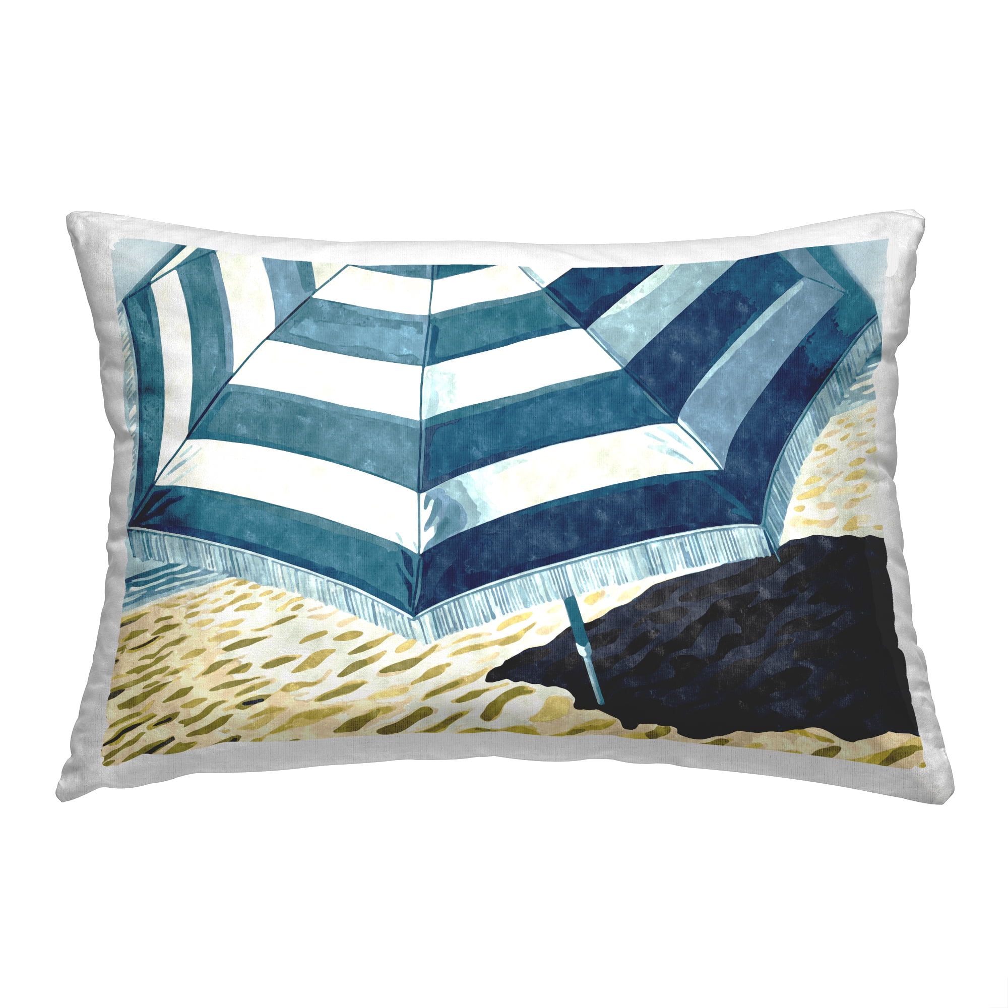Stupell Industries Striped Beach Umbrella Decorative Printed Throw Pillow, 14 x 20