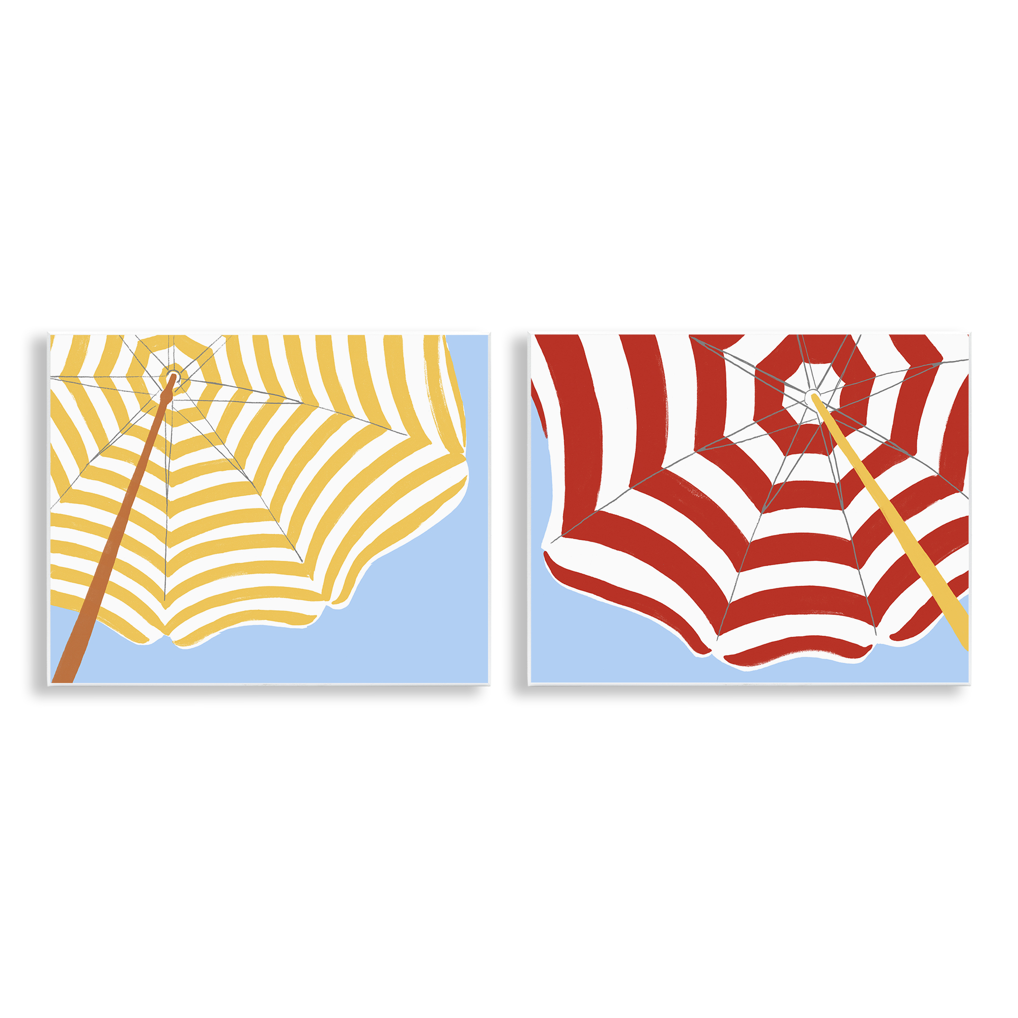 Stupell Industries Striped Beach Umbrella Nautical & Beach Painting ...