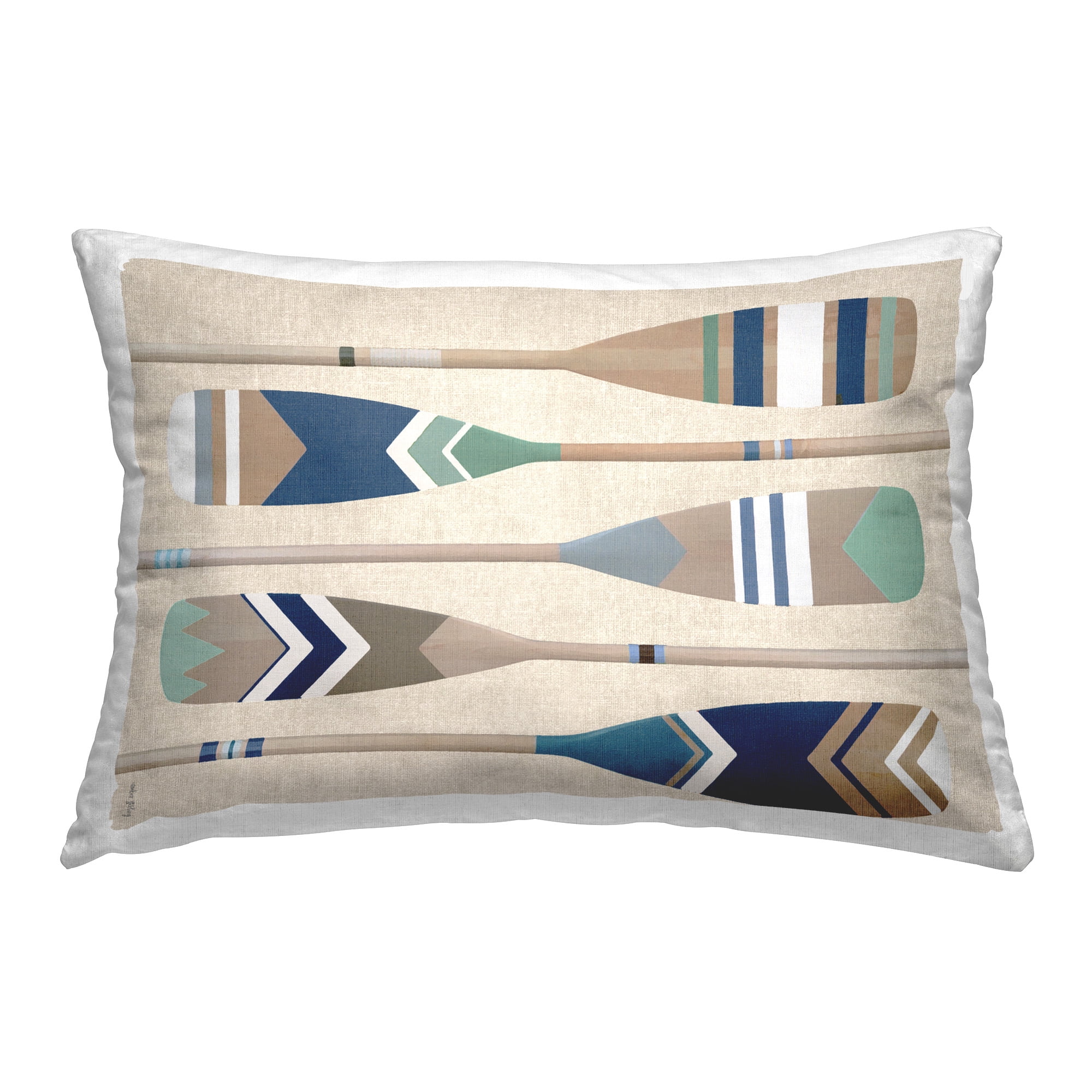 Stupell Industries Striped Boat Paddles Decorative Printed Throw Pillow Design by Amber Sterling