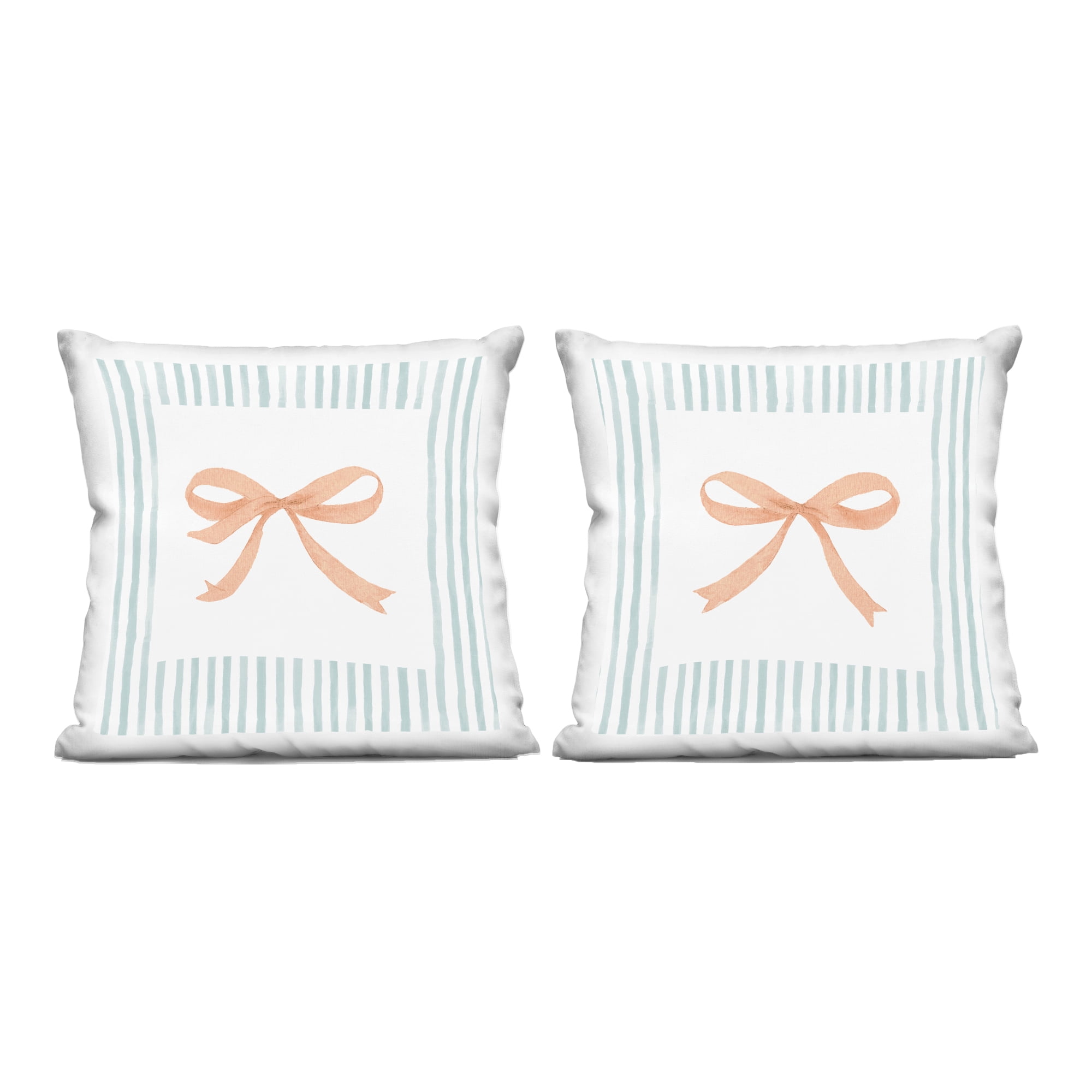 Stupell Industries Striped Feminine Bows 2 Piece Decorative Printed Throw Pillow Set, design by Patricia Pinto