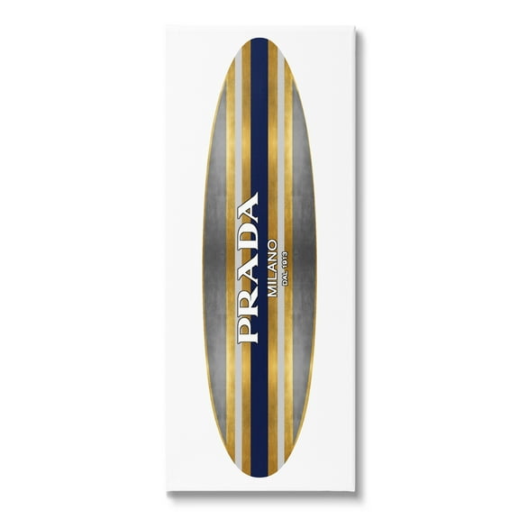 Stupell Striped Glam Fashion Designer Logo Surfboard Canvas Wall Art, 17 x 40, Design by Madeline Blake