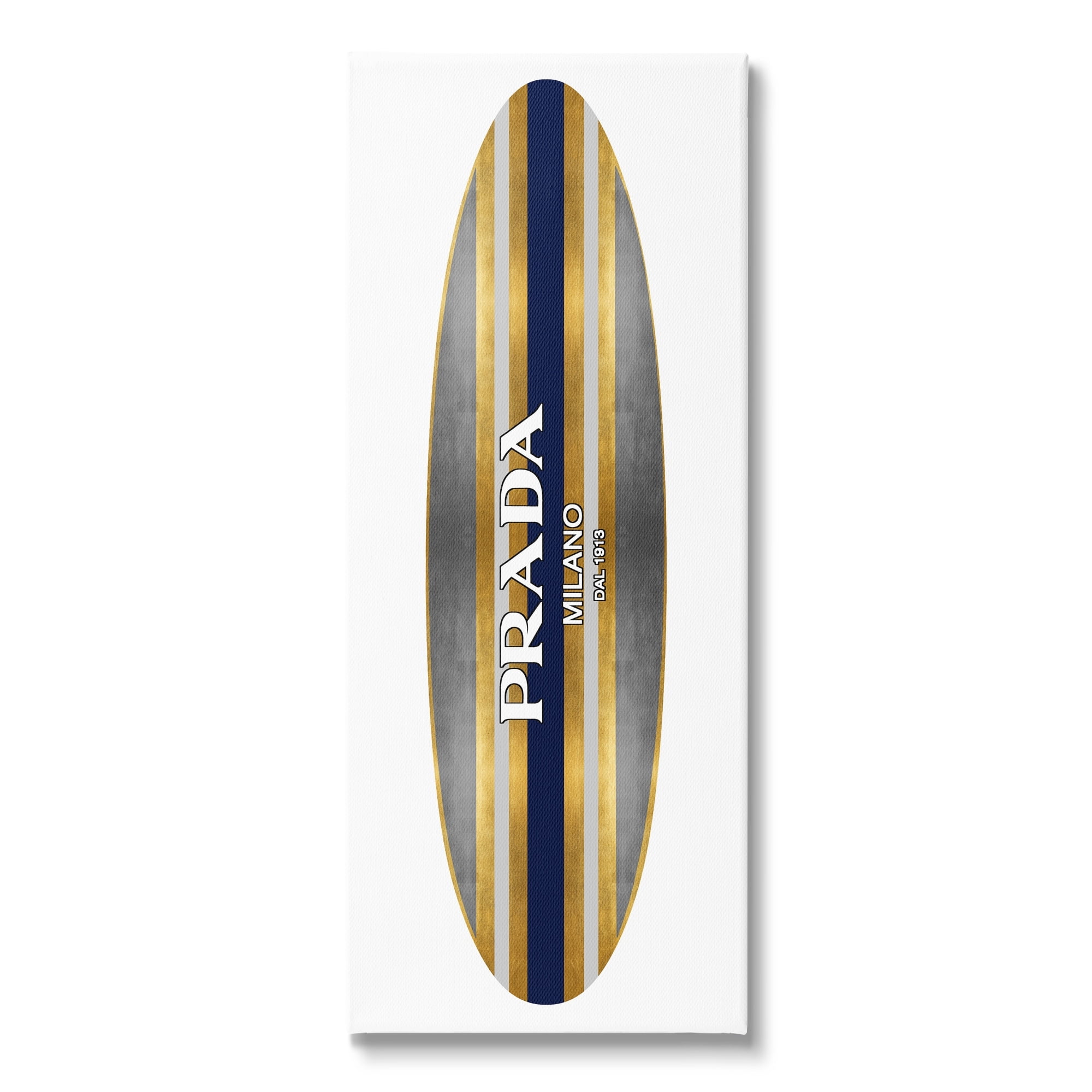 Stupell Industries Striped Glam Fashion Designer Logo Surfboard Canvas ...