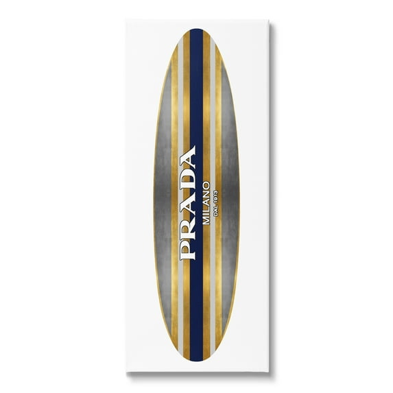 Stupell Industries Striped Glam Fashion Designer Logo Surfboard Canvas Wall Art, 20 x 48, Design by Madeline Blake