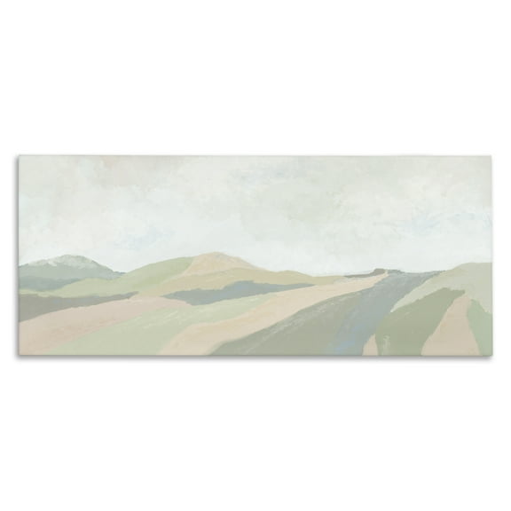 Stupell Industries Striped Green Hills Landscape & Nature Painting Wrapped Canvas Art Print Wall Art, 24 x 10