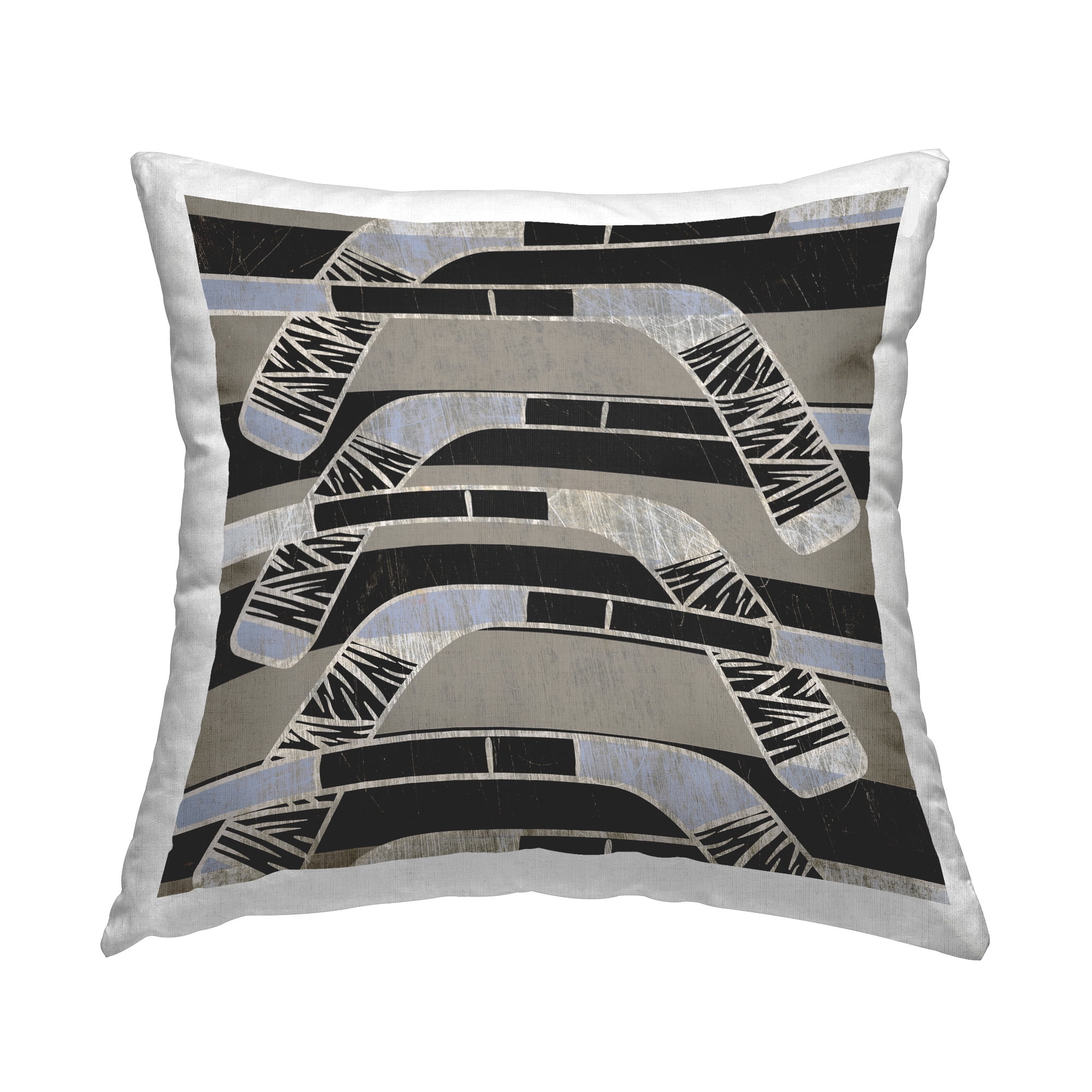 Stupell Industries Striped Hockey Sticks Decorative Printed Throw Pillow Design by Lil' Rue